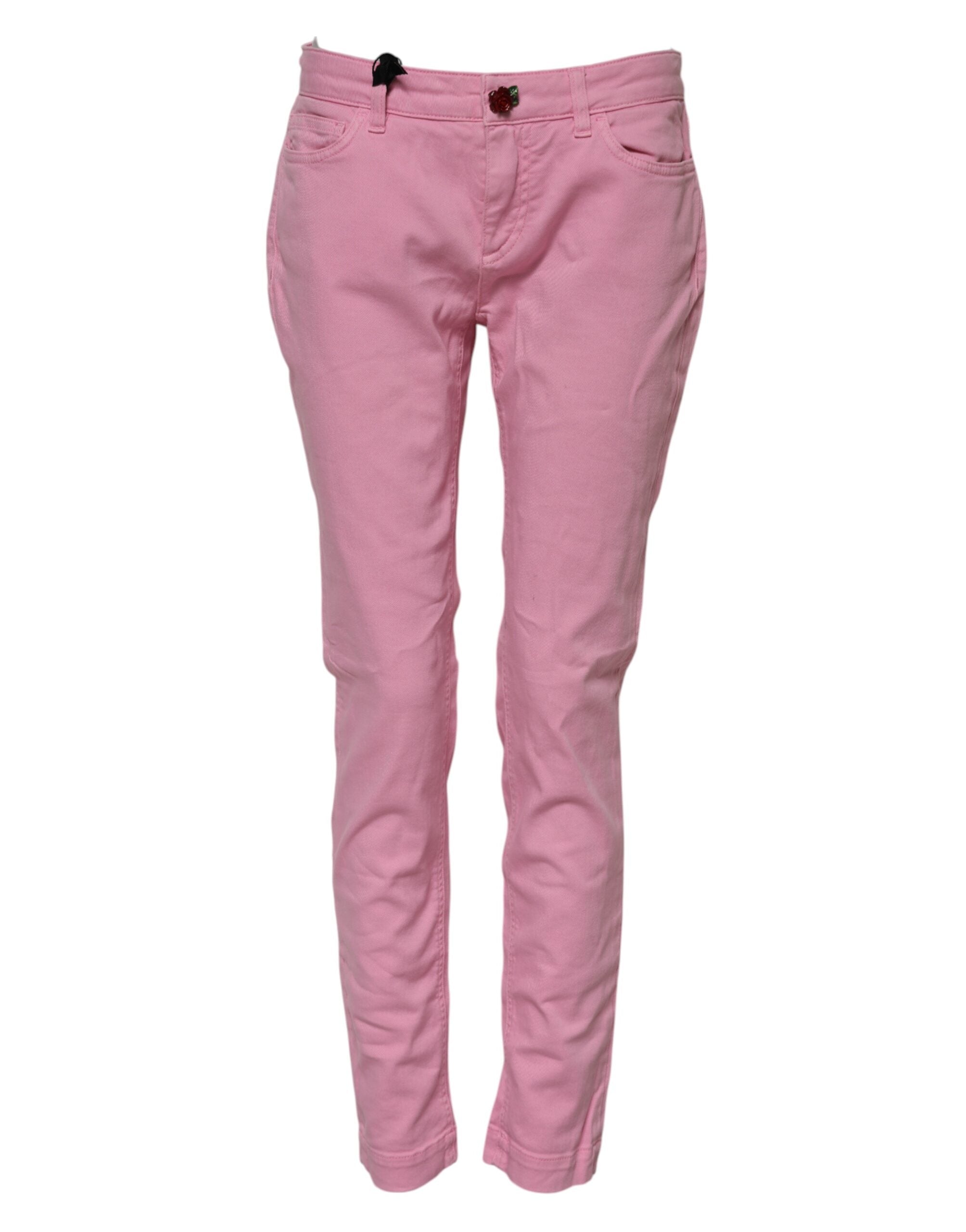 Dolce &amp; Gabbana Pink Bomuld Smukke Skinny Denim Jeans