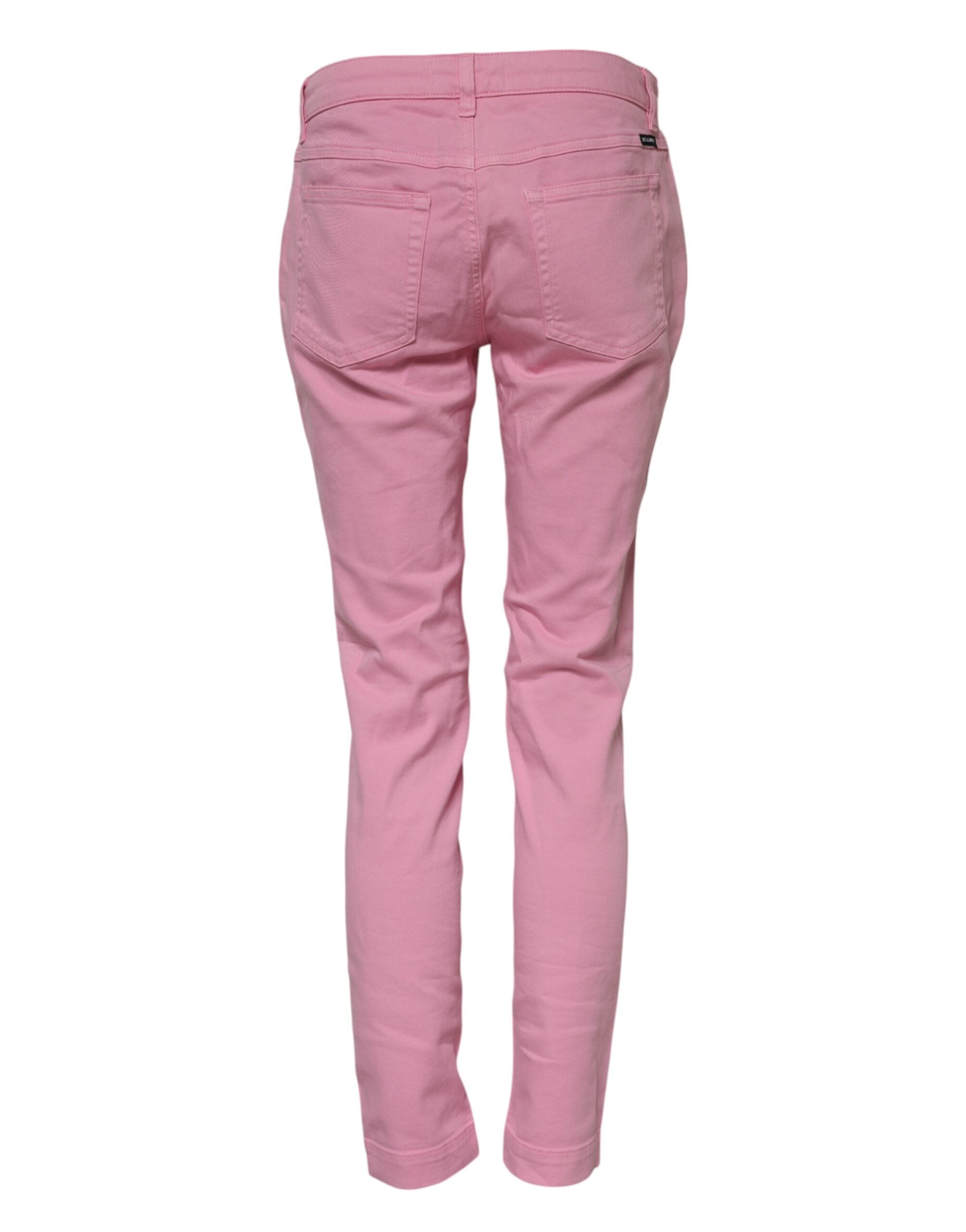 Dolce &amp; Gabbana Pink Bomuld Smukke Skinny Denim Jeans
