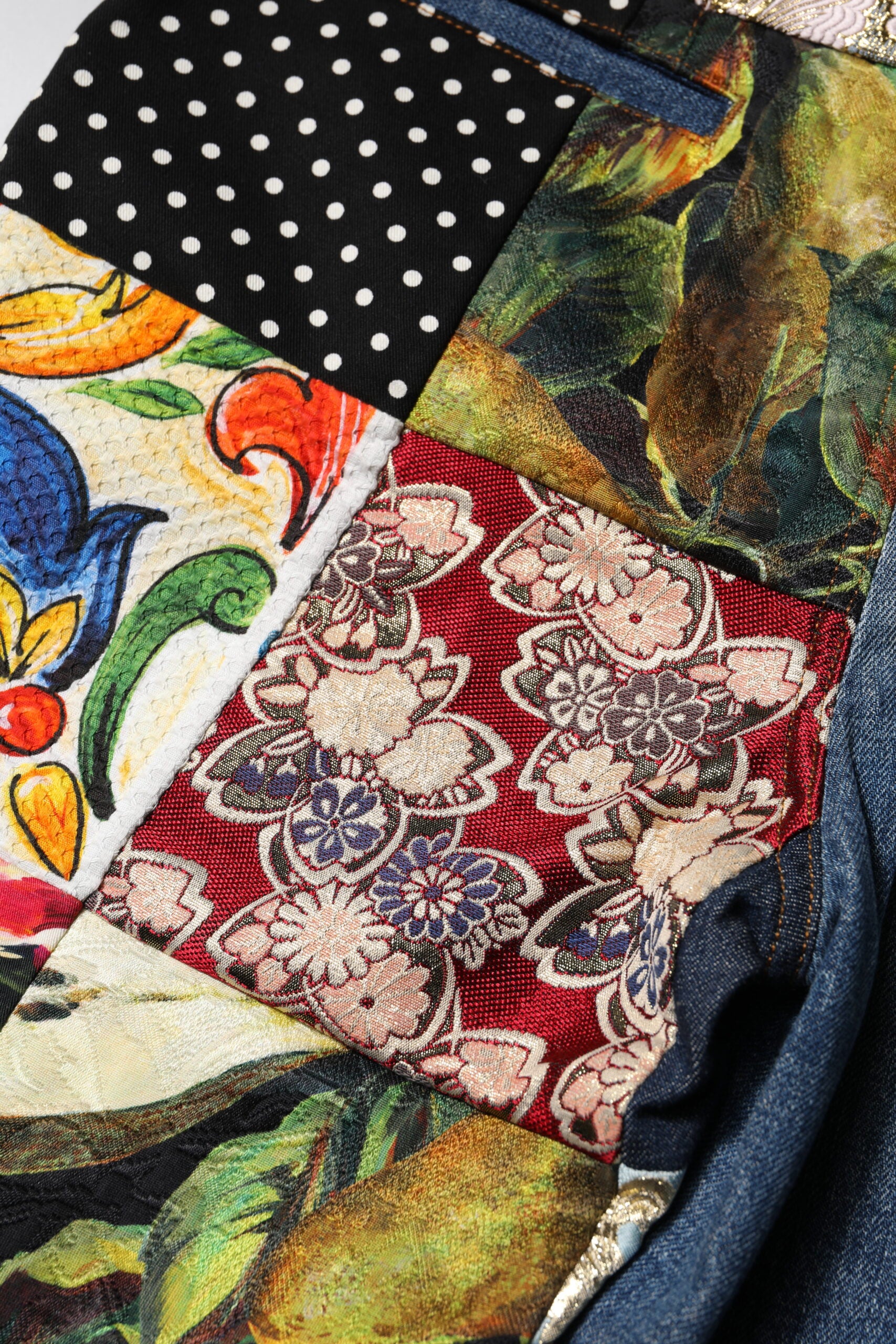 Dolce &amp; Gabbana Blå AMBER Patchwork Højtaljede Denim Jeans