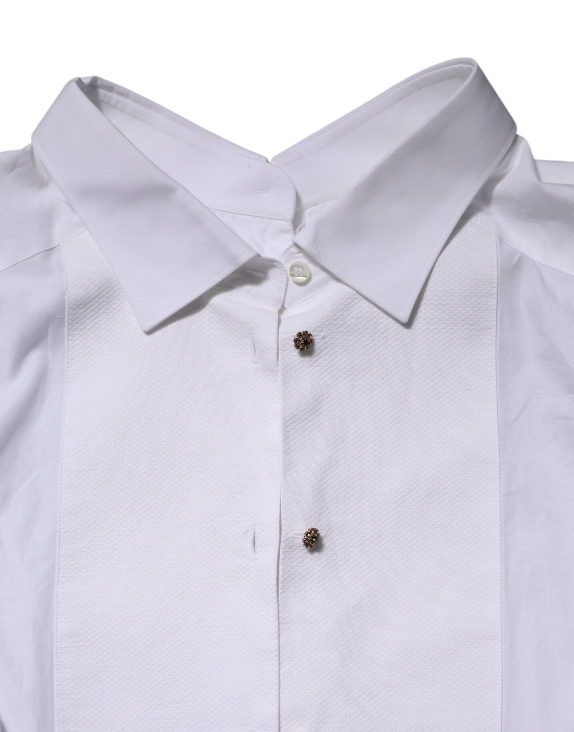 Dolce &amp; Gabbana Hvid Bomuld Langærmet Formel Topskjorte