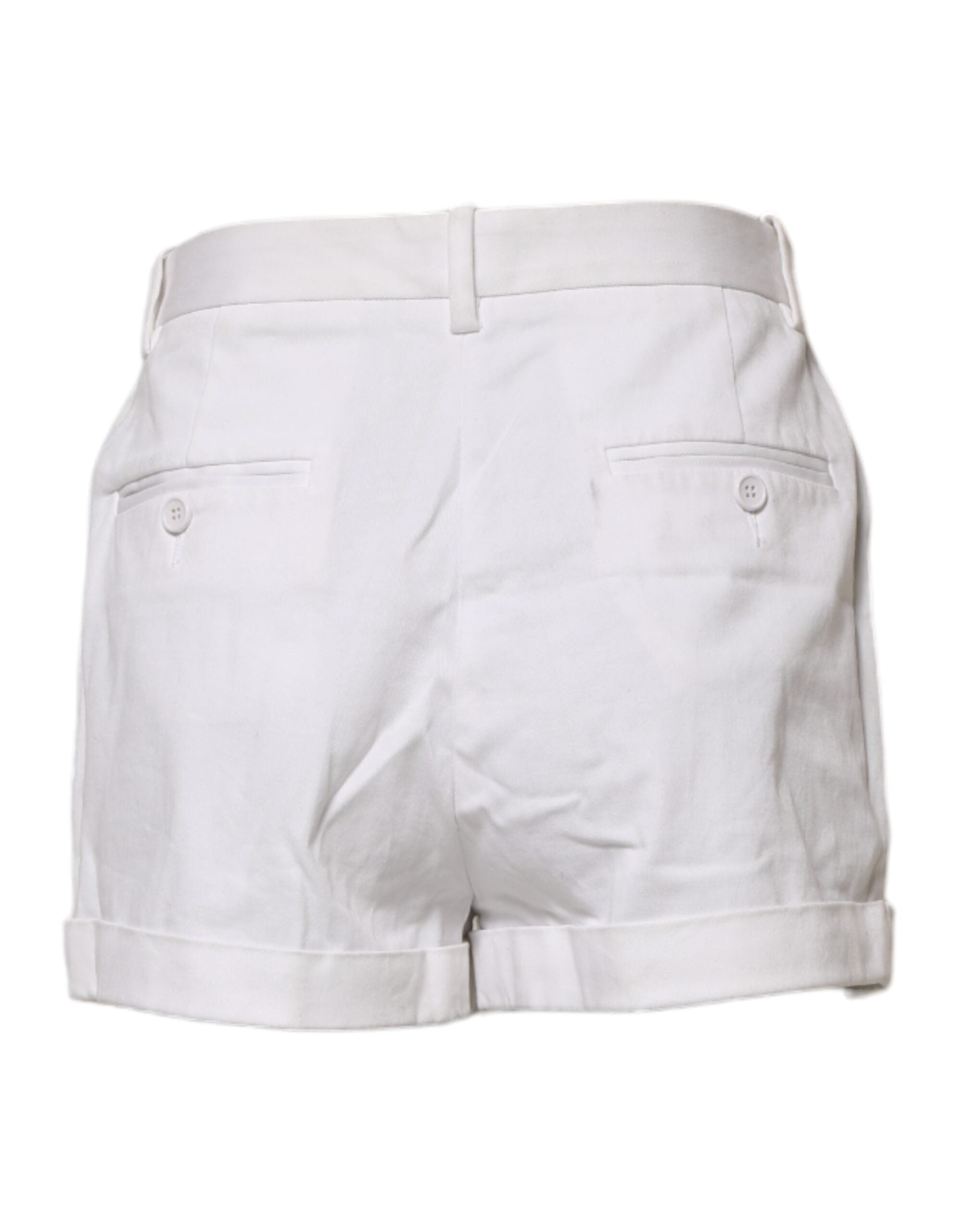 Dolce &amp; Gabbana Hvide Bomulds Mellemhøj Talje Bermudashorts Til Kvinder