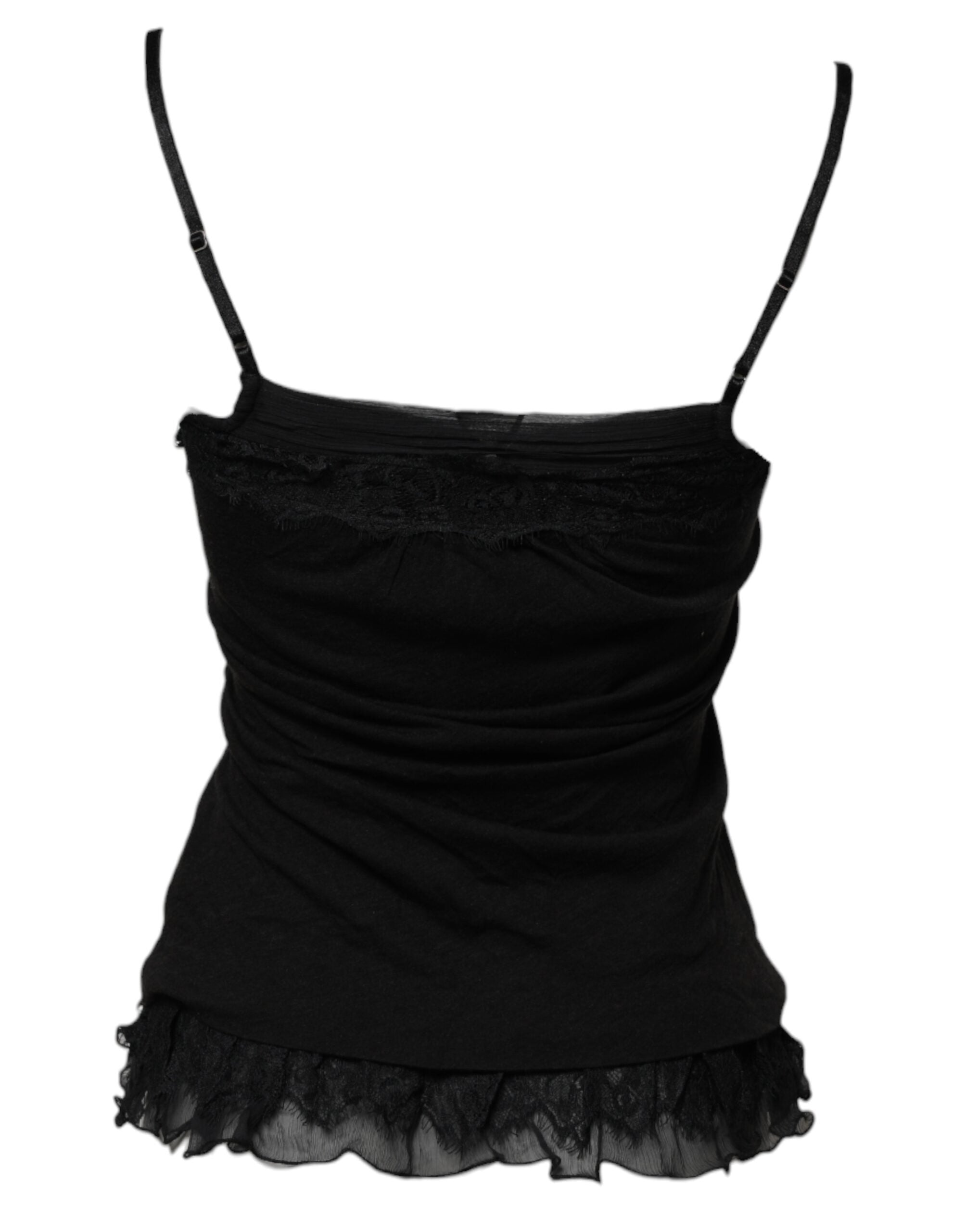 Scervino Street Sort uld ærmeløs tanktop med firkantet halsudskæring