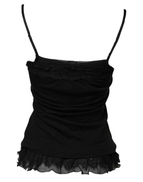 Scervino Street Sort uld ærmeløs tanktop med firkantet halsudskæring