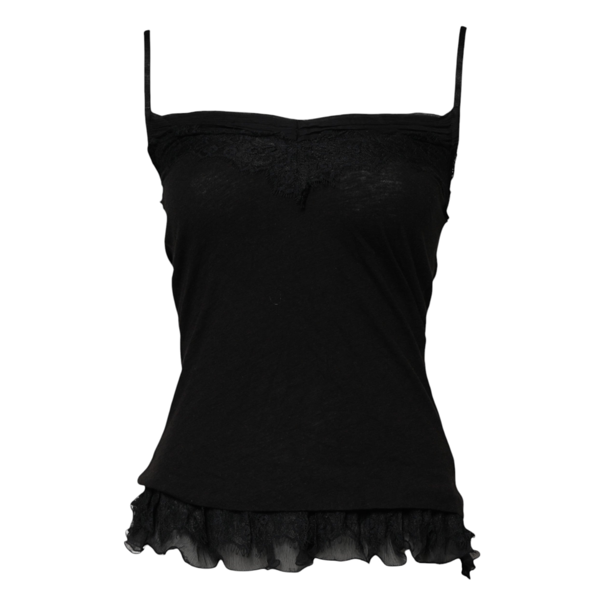 Scervino Street Sort uld ærmeløs tanktop med firkantet halsudskæring