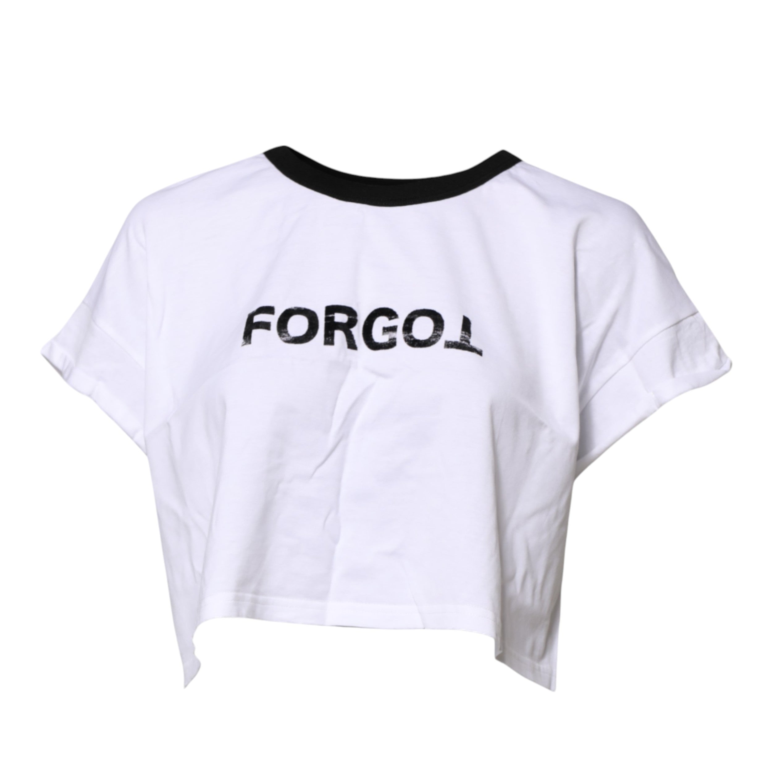 Dolce &amp; Gabbana Hvid Grafisk Print Rund Hals Cropped T-shirt