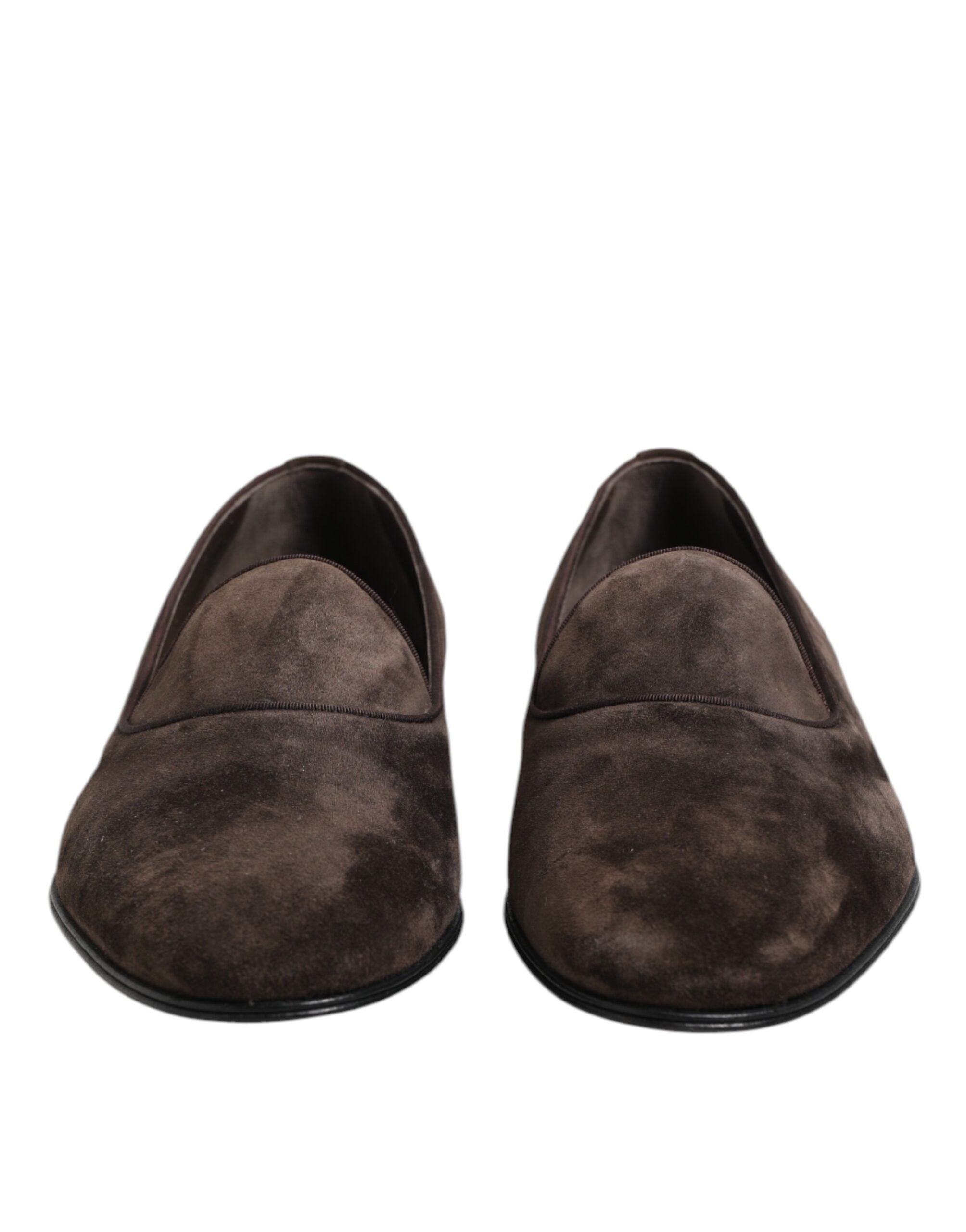 Dolce &amp; Gabbana Brune Fløjlslæder Slip On Loafers Sko