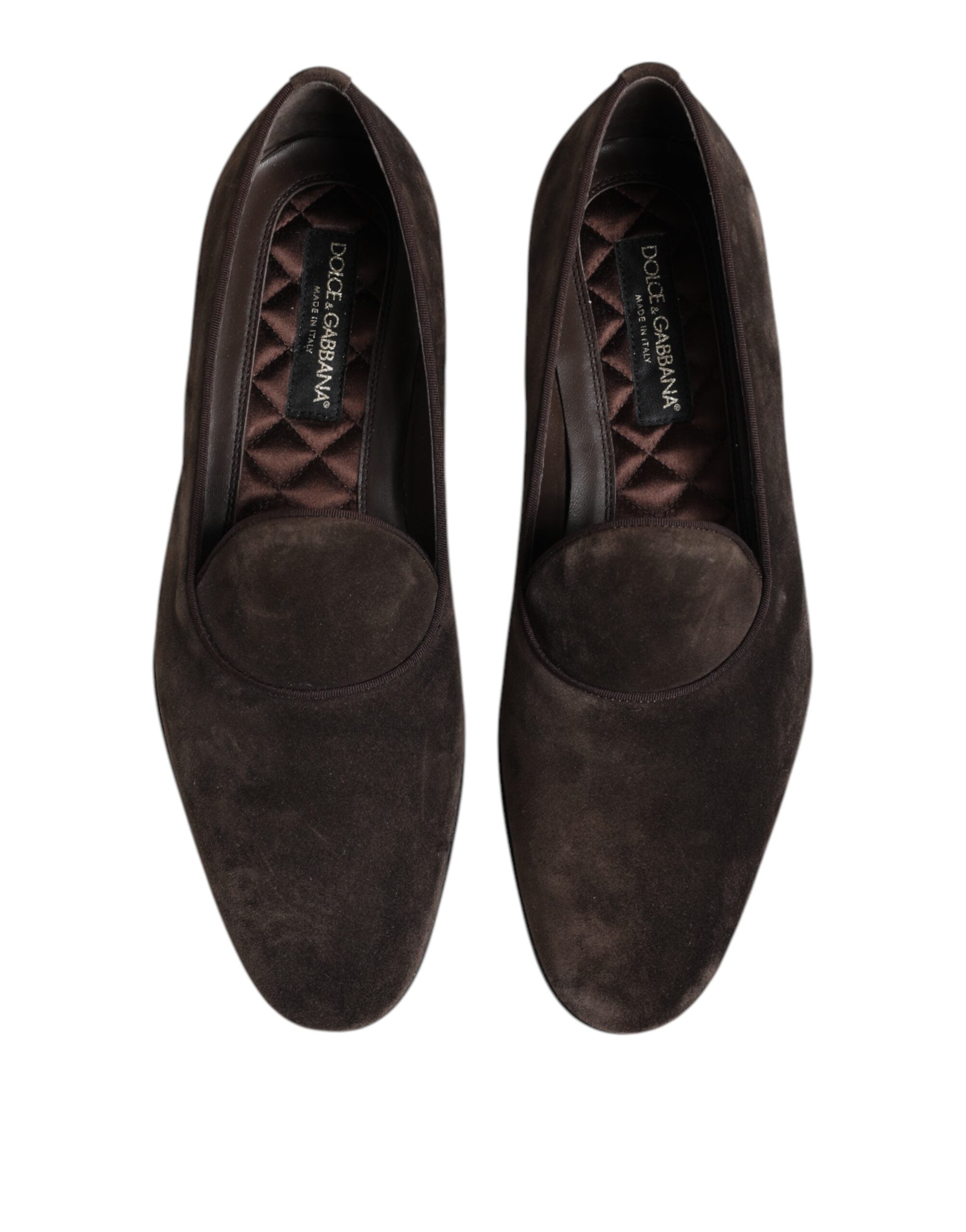 Dolce &amp; Gabbana Brune Fløjlslæder Slip On Loafers Sko
