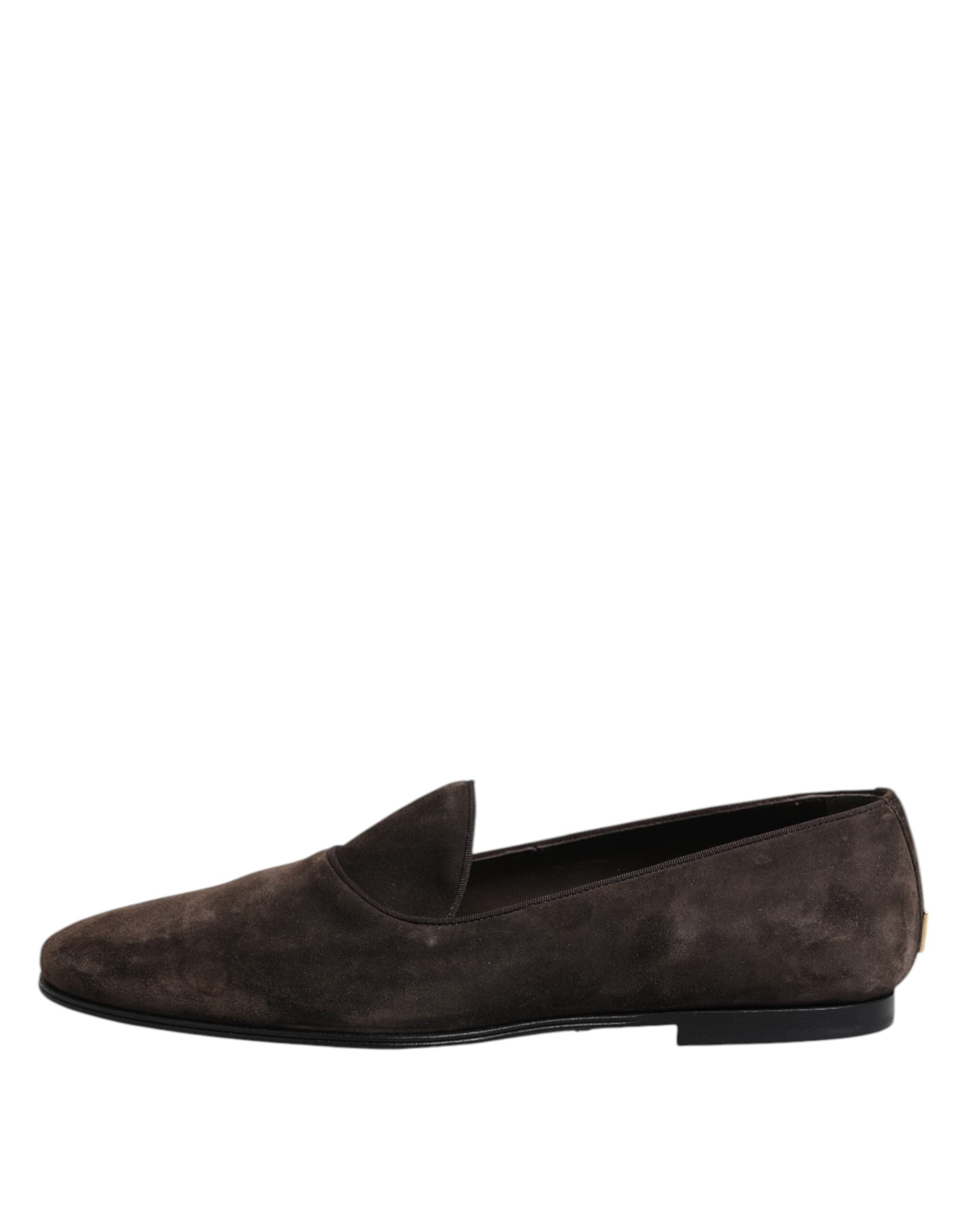 Dolce &amp; Gabbana Brune Fløjlslæder Slip On Loafers Sko