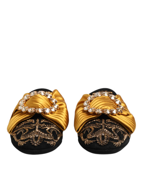 Dolce &amp; Gabbana Flerfarvede Udsmykkede Flade Sandaler Sko