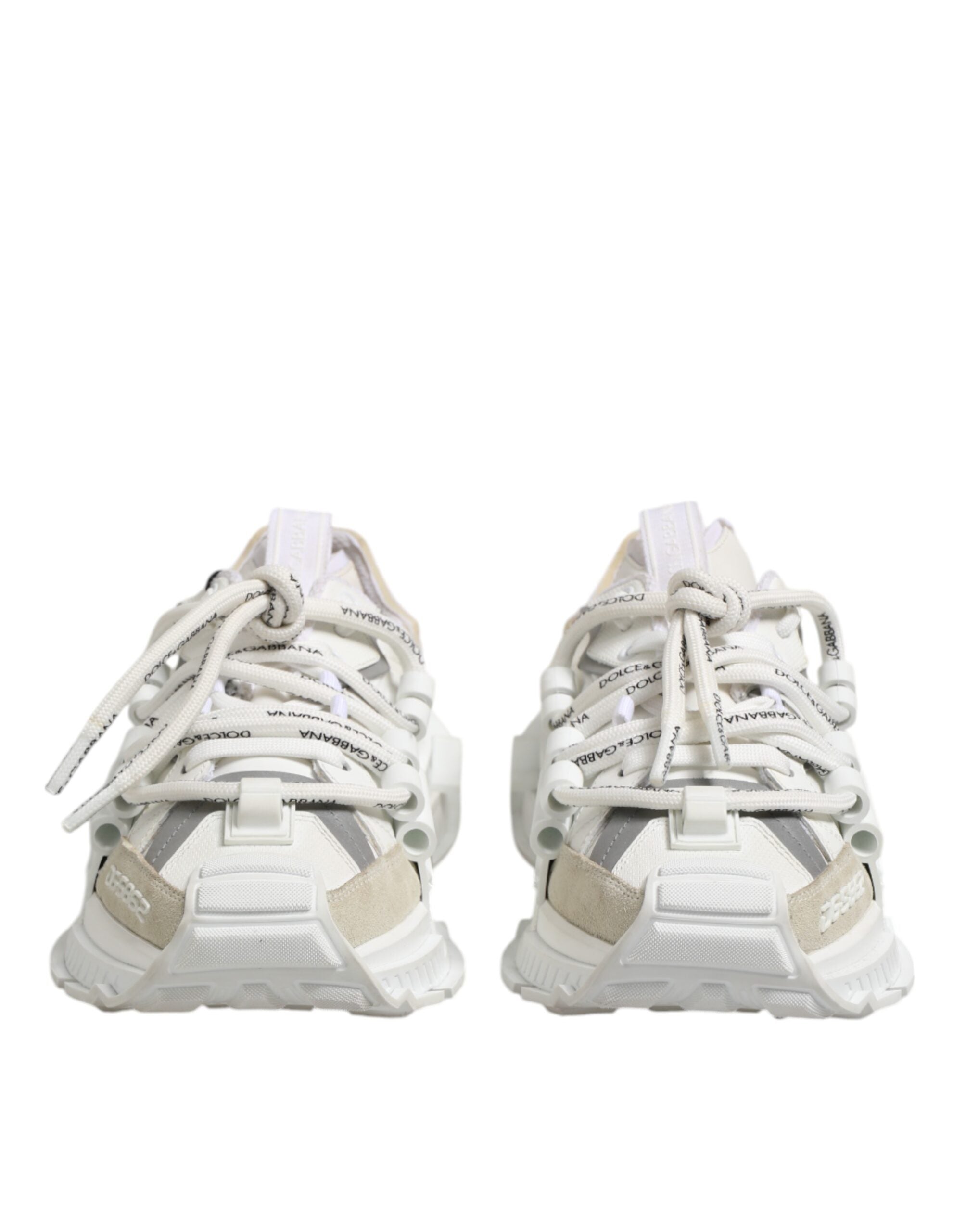 Dolce &amp; Gabbana Vita Grå Låga Sneakers Skor