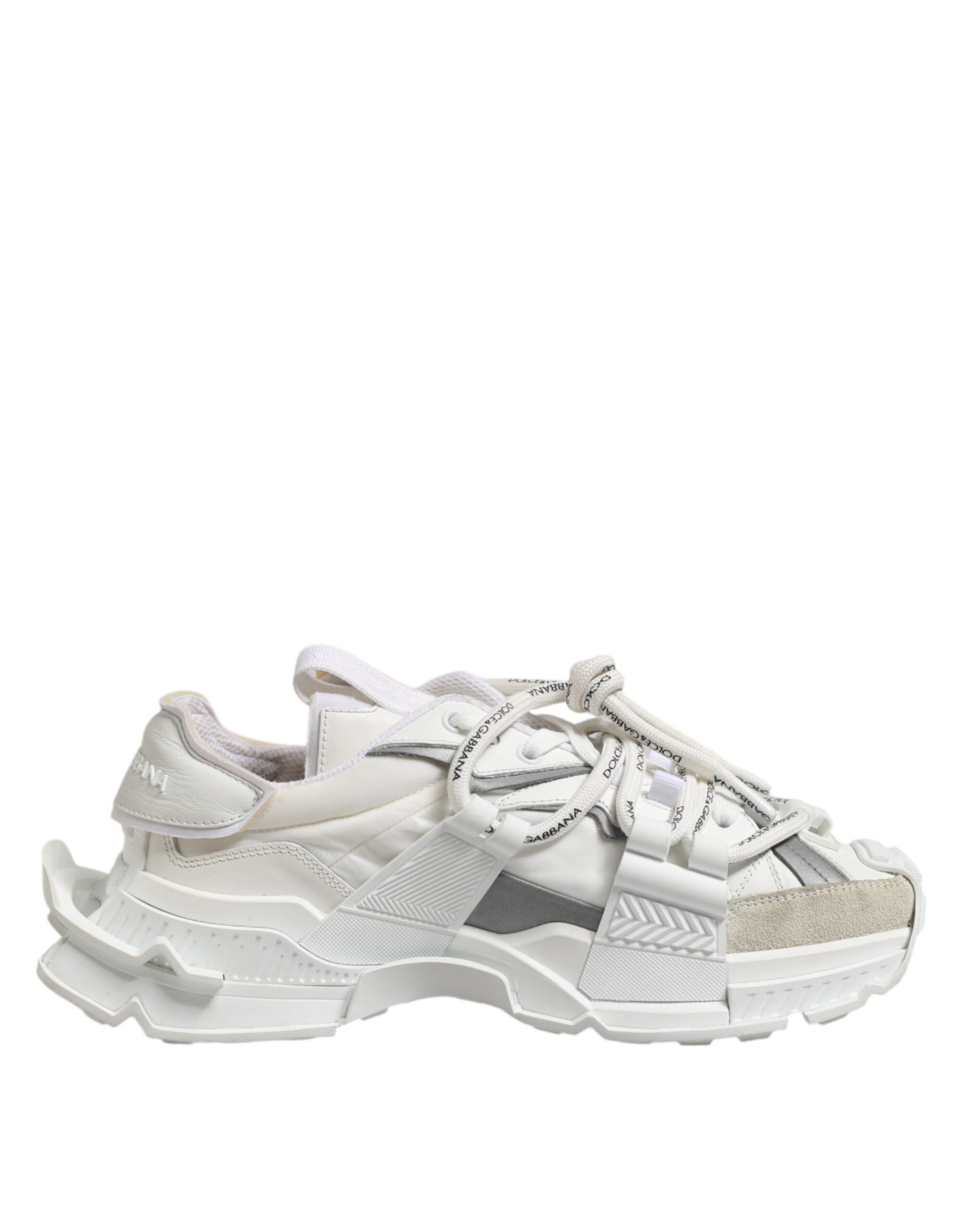 Dolce &amp; Gabbana Vita Grå Låga Sneakers Skor