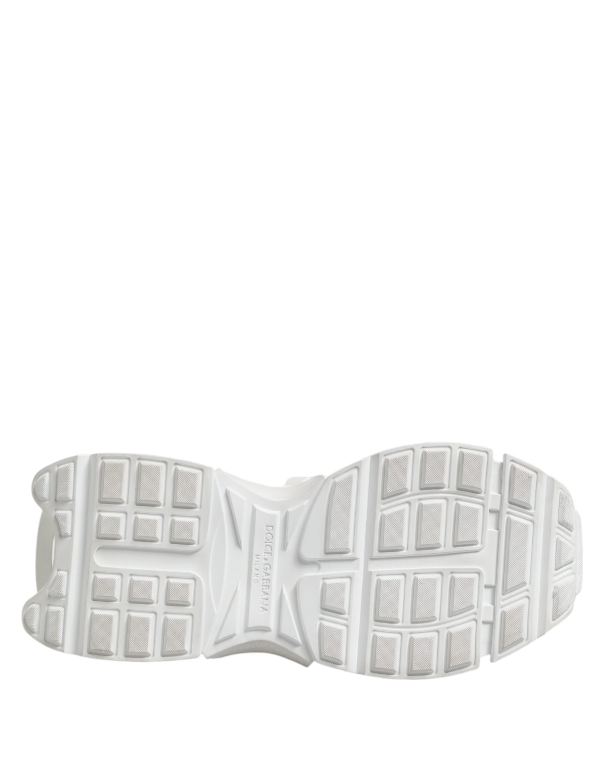 Dolce &amp; Gabbana Vita Grå Låga Sneakers Skor