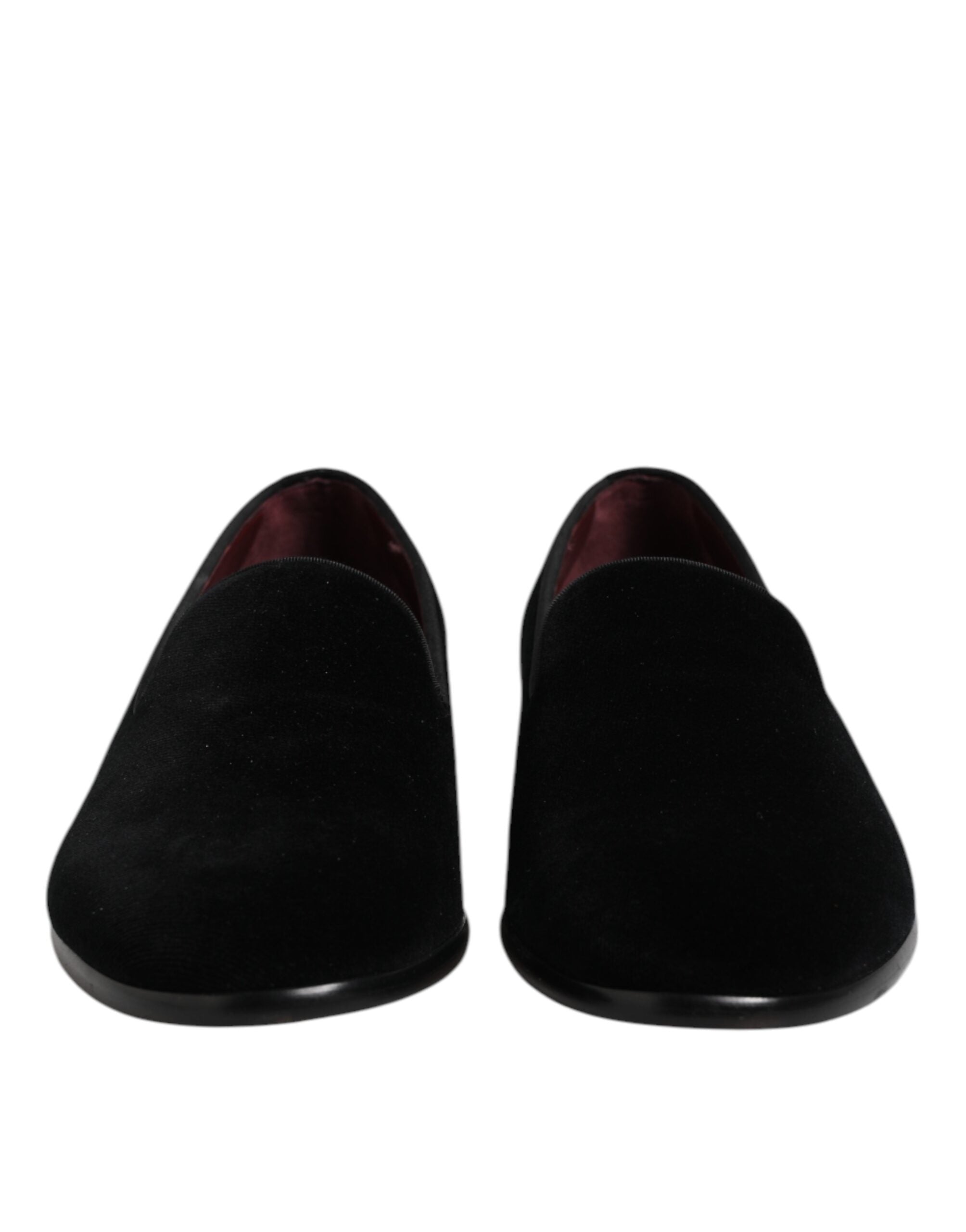 Dolce &amp; Gabbana svarta sammetsslip-on loafers formella skor