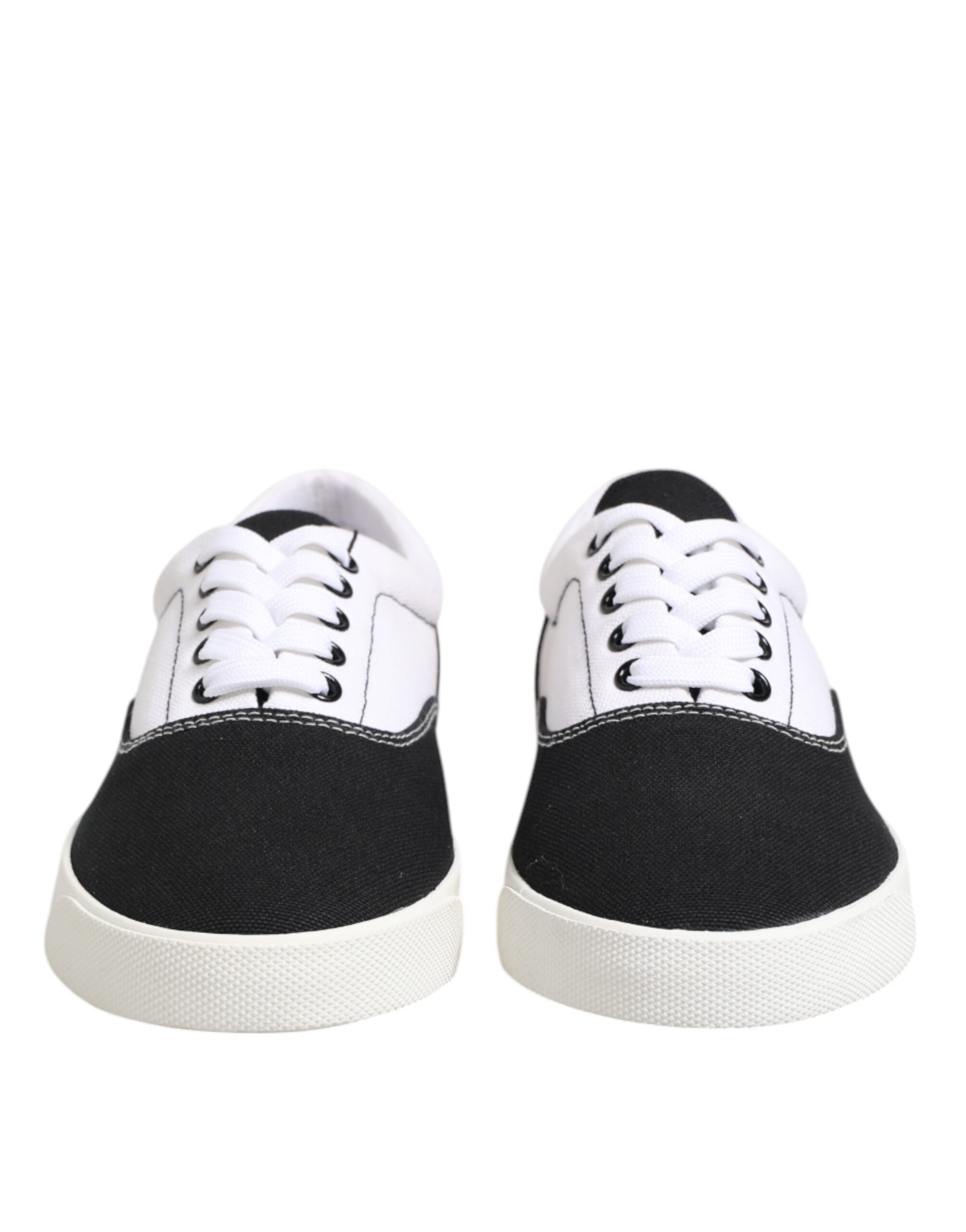 Dolce &amp; Gabbana Sorte Bomuldslærred Sneakers Med Snøre Til Herrer