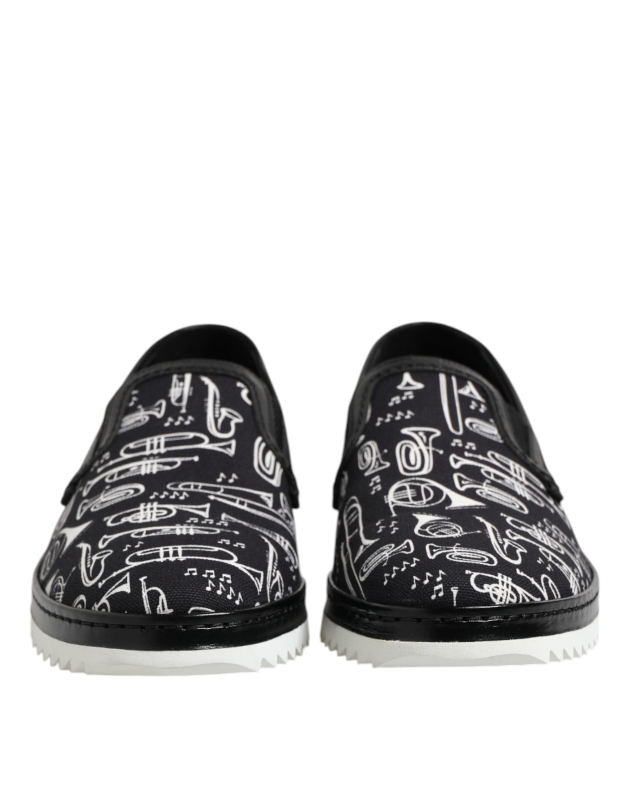 Dolce &amp; Gabbana Sorte Slip-On Printede Loafers Til Herrer