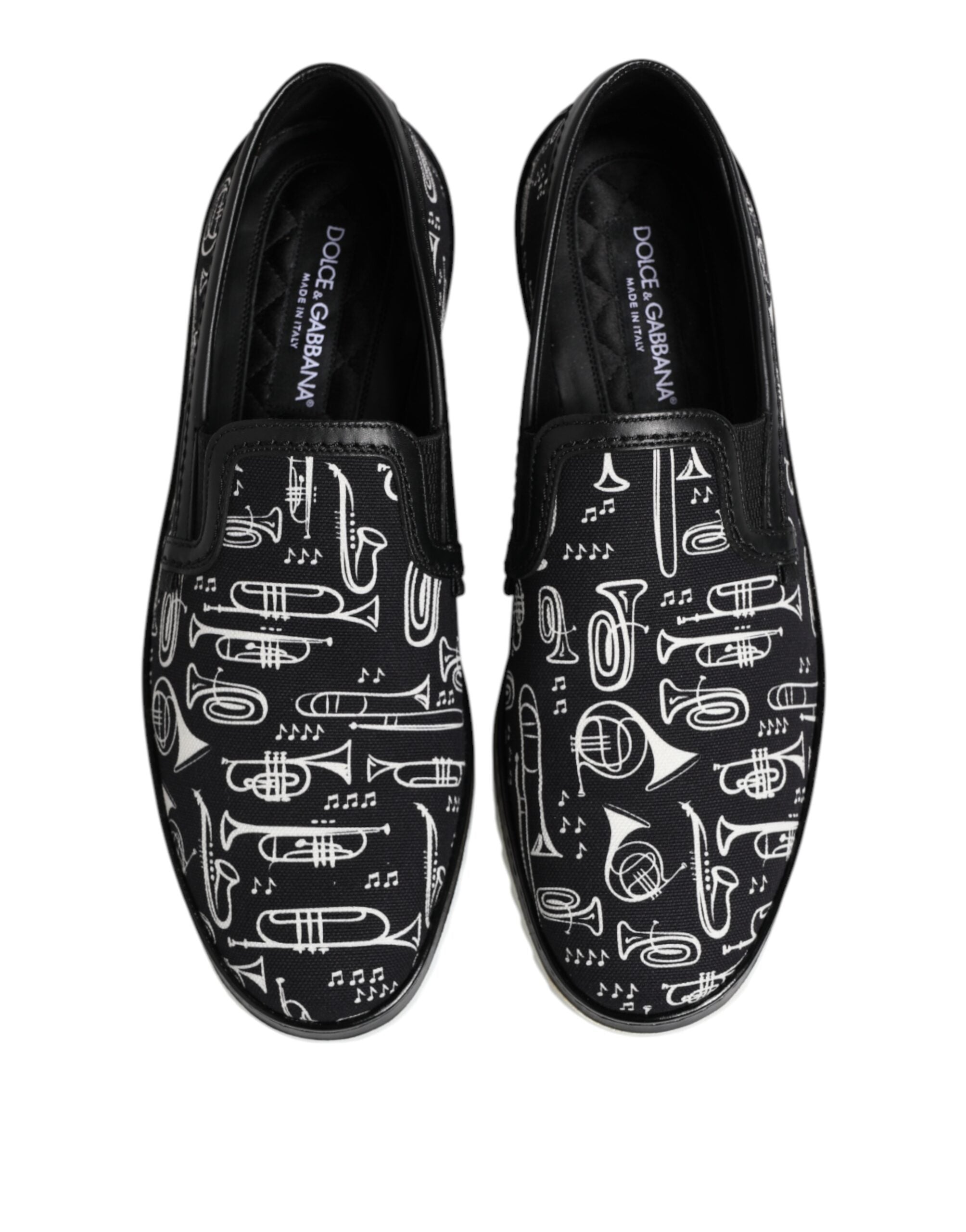 Dolce &amp; Gabbana Sorte Slip-On Printede Loafers Til Herrer