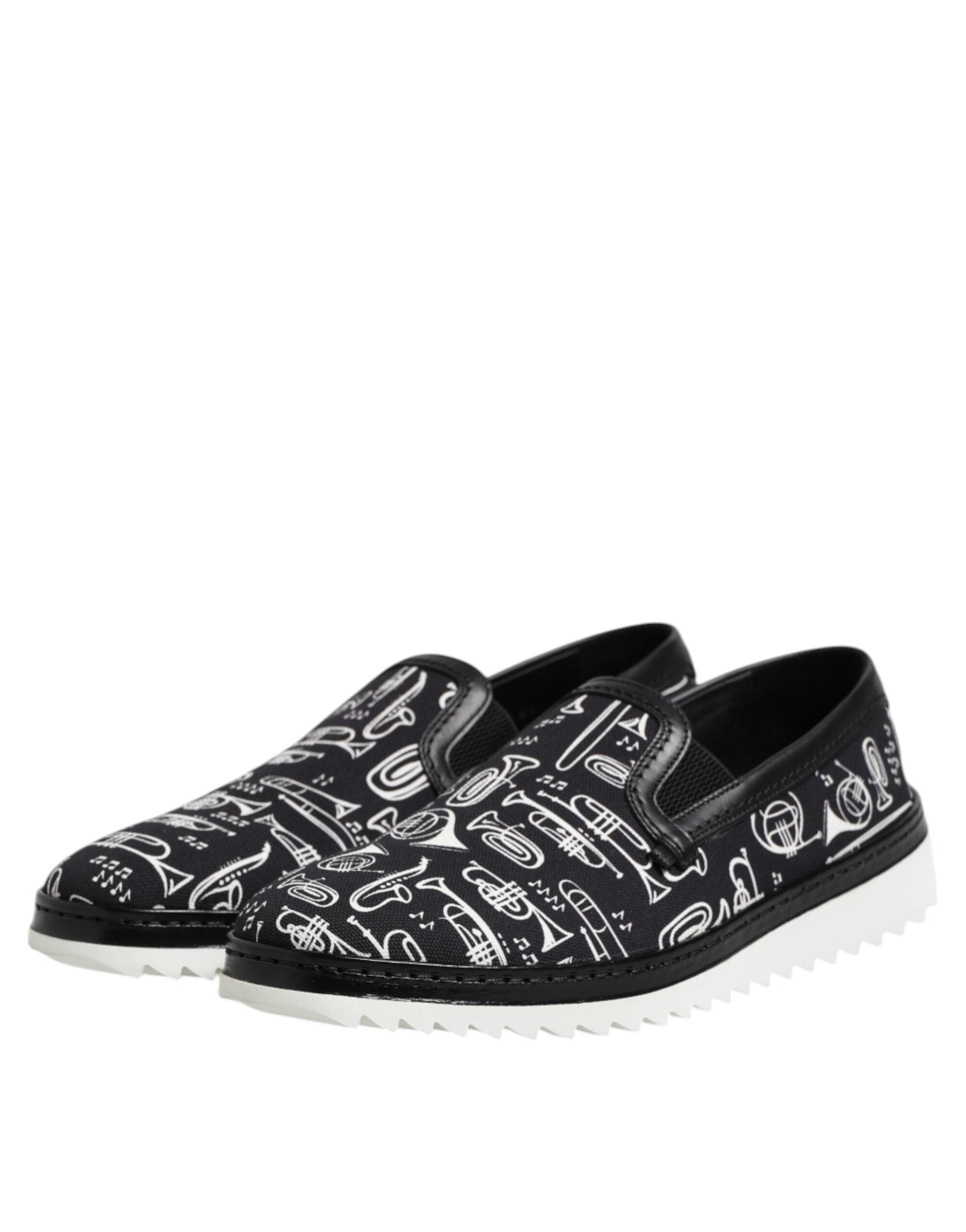 Dolce &amp; Gabbana Sorte Slip-On Printede Loafers Til Herrer