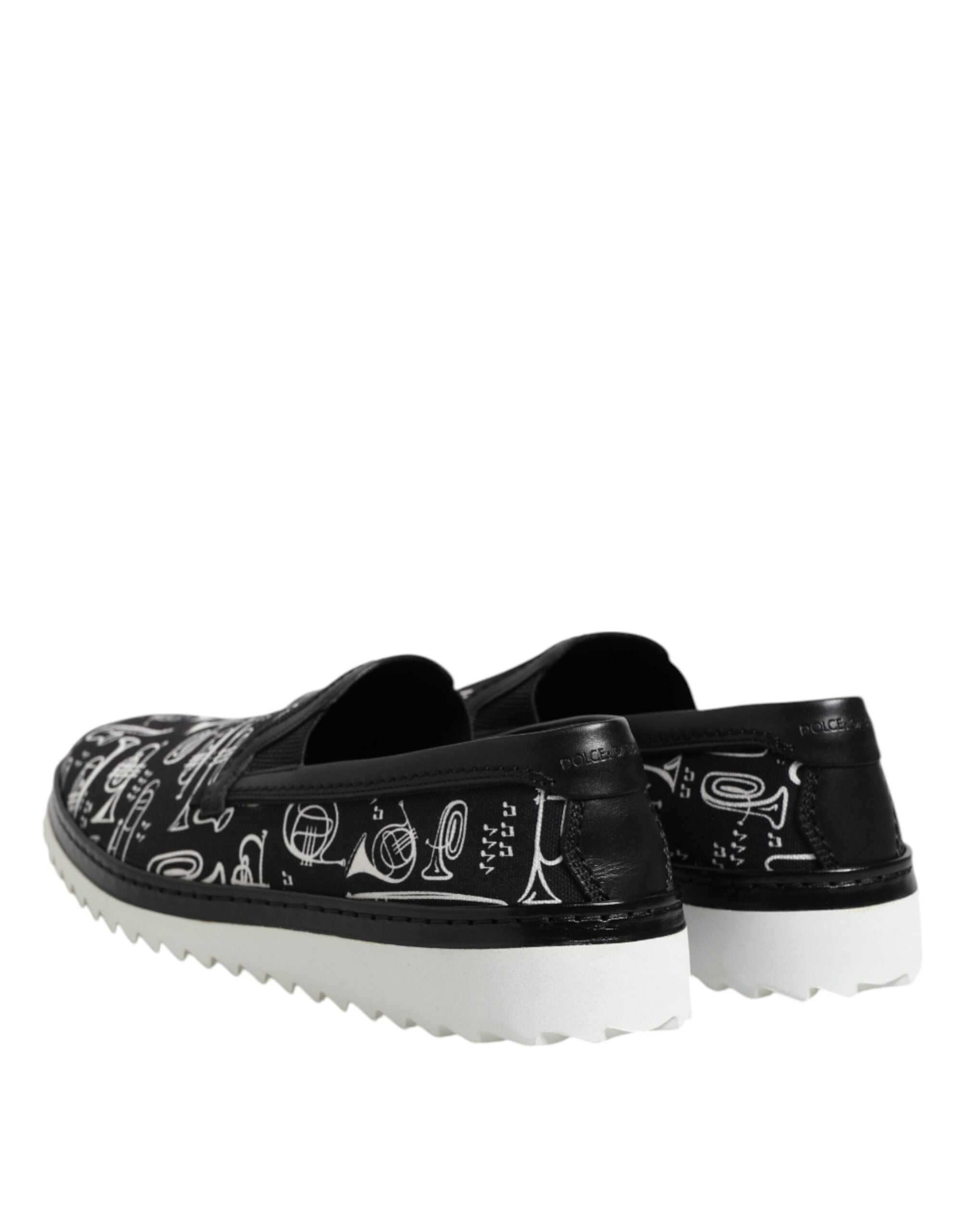 Dolce &amp; Gabbana Sorte Slip-On Printede Loafers Til Herrer