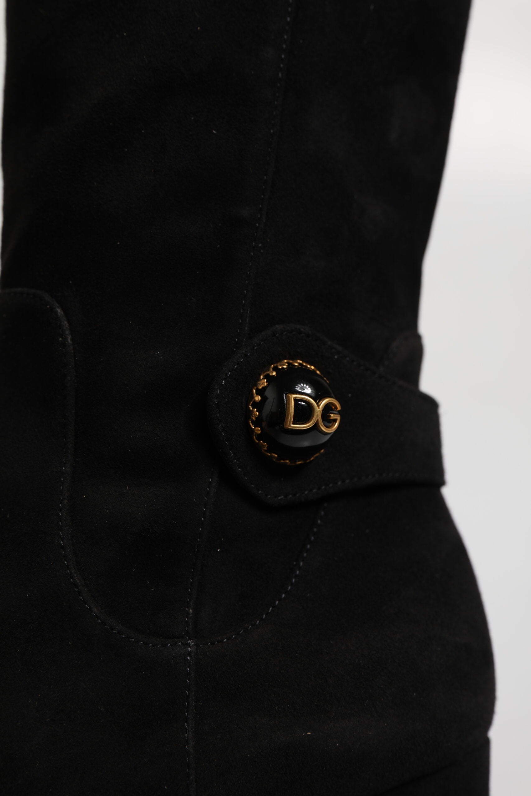 Dolce &amp; Gabbana sort ruskind læder knæhøje støvler Sko