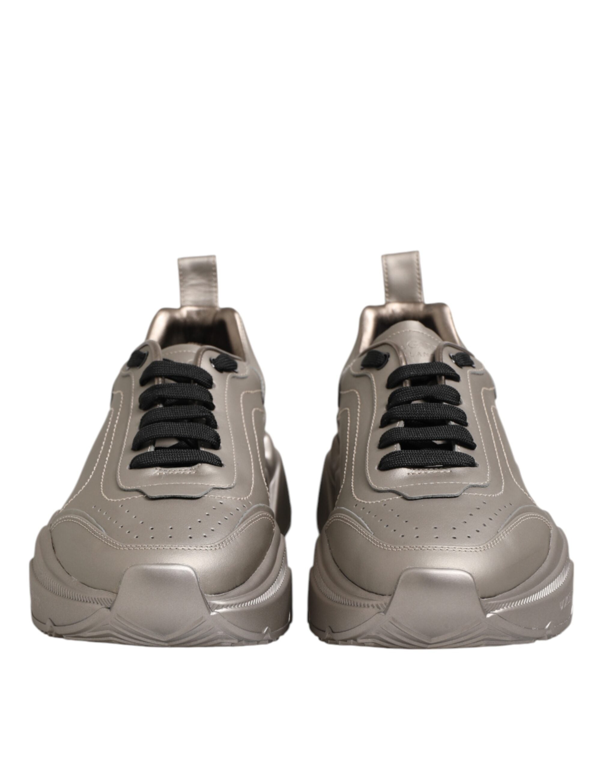 Dolce &amp; Gabbana Sølv DAYMASTER Læder Herre Sneakers Sko