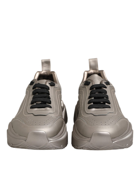 Dolce &amp; Gabbana Sølv DAYMASTER Læder Herre Sneakers Sko