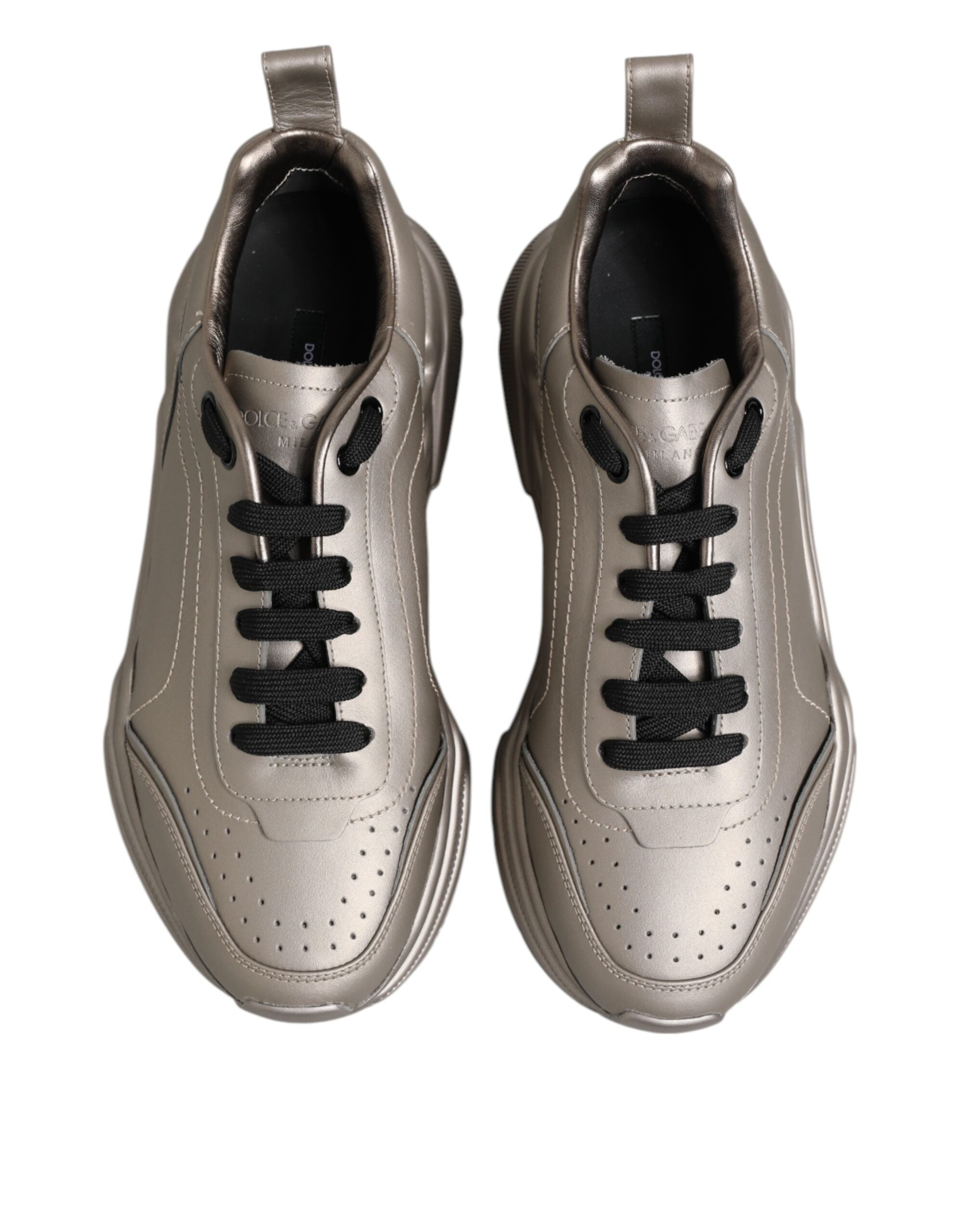 Dolce &amp; Gabbana Sølv DAYMASTER Læder Herre Sneakers Sko