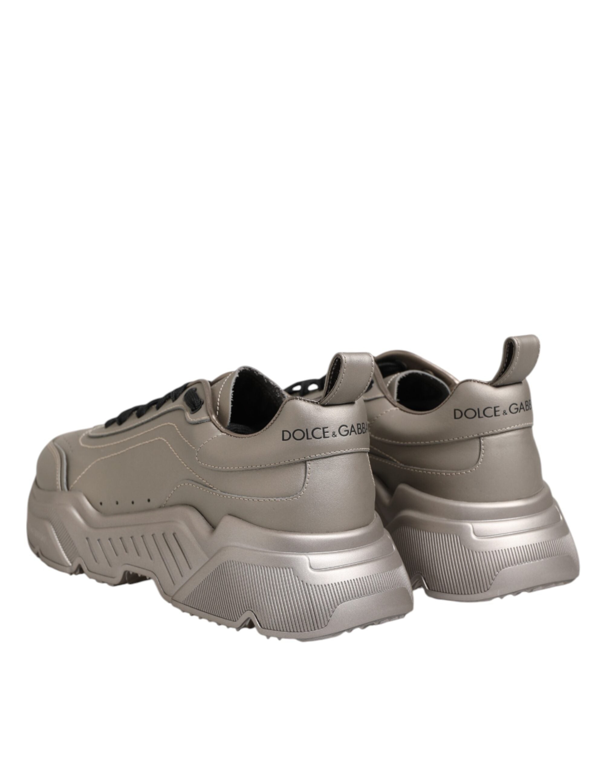 Dolce &amp; Gabbana Sølv DAYMASTER Læder Herre Sneakers Sko