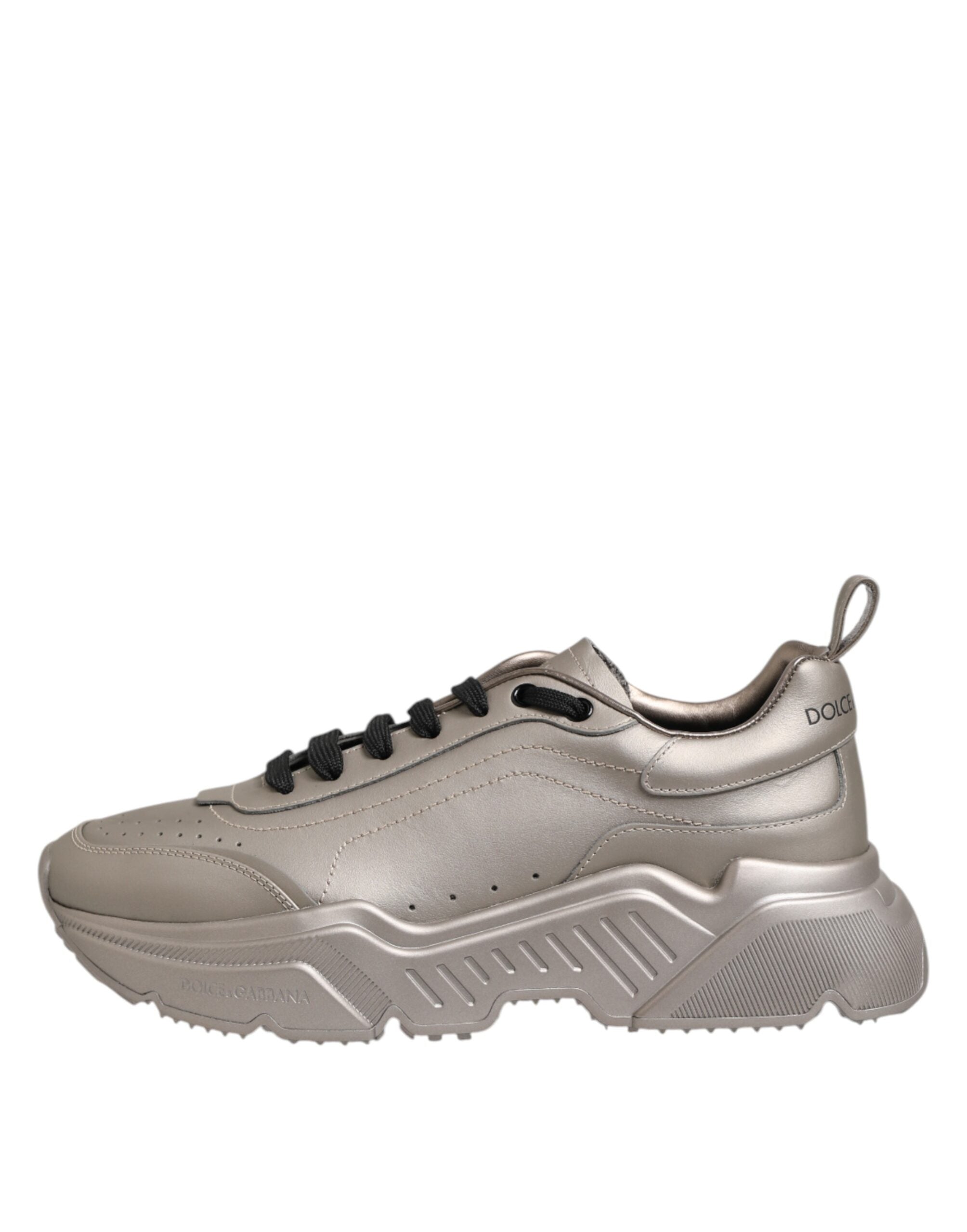 Dolce &amp; Gabbana Sølv DAYMASTER Læder Herre Sneakers Sko