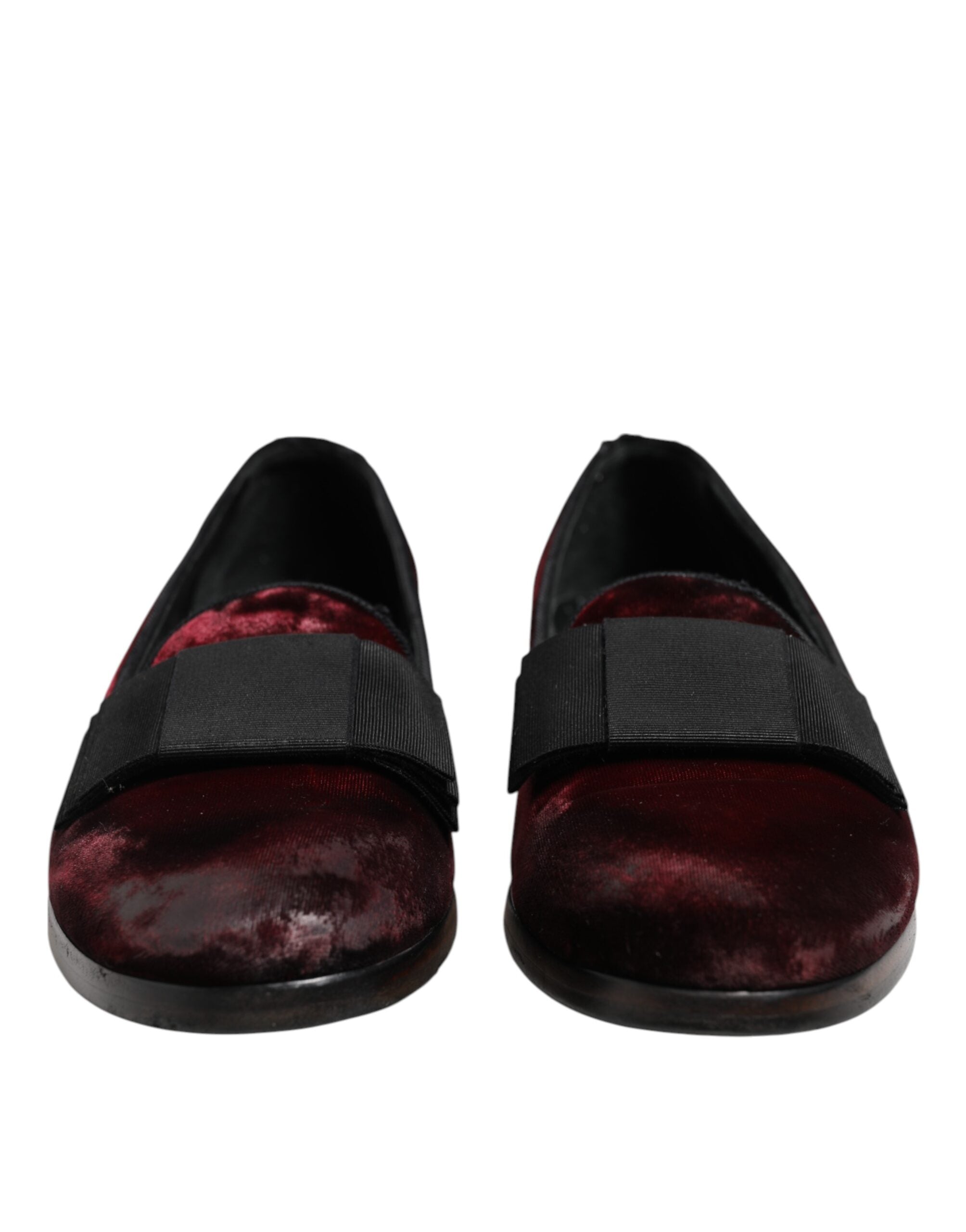 Dolce &amp; Gabbana Røde Velvet Herre Slip On Loafers Pæne Sko