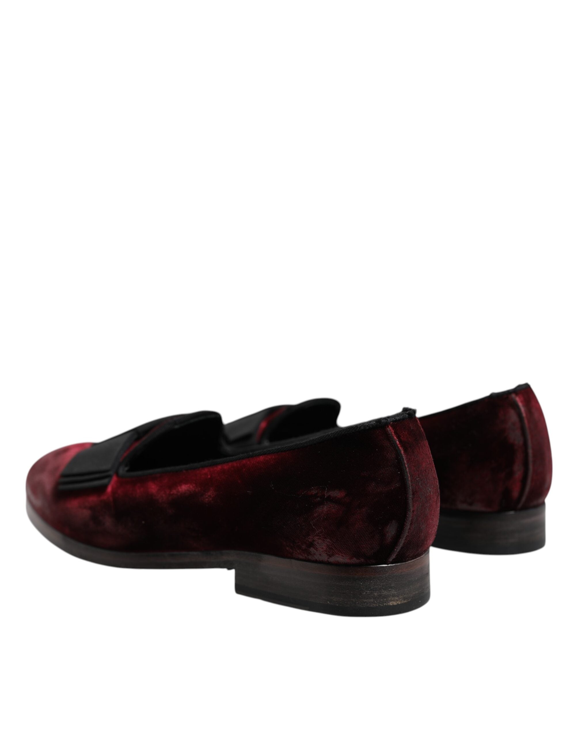 Dolce &amp; Gabbana Røde Velvet Herre Slip On Loafers Pæne Sko