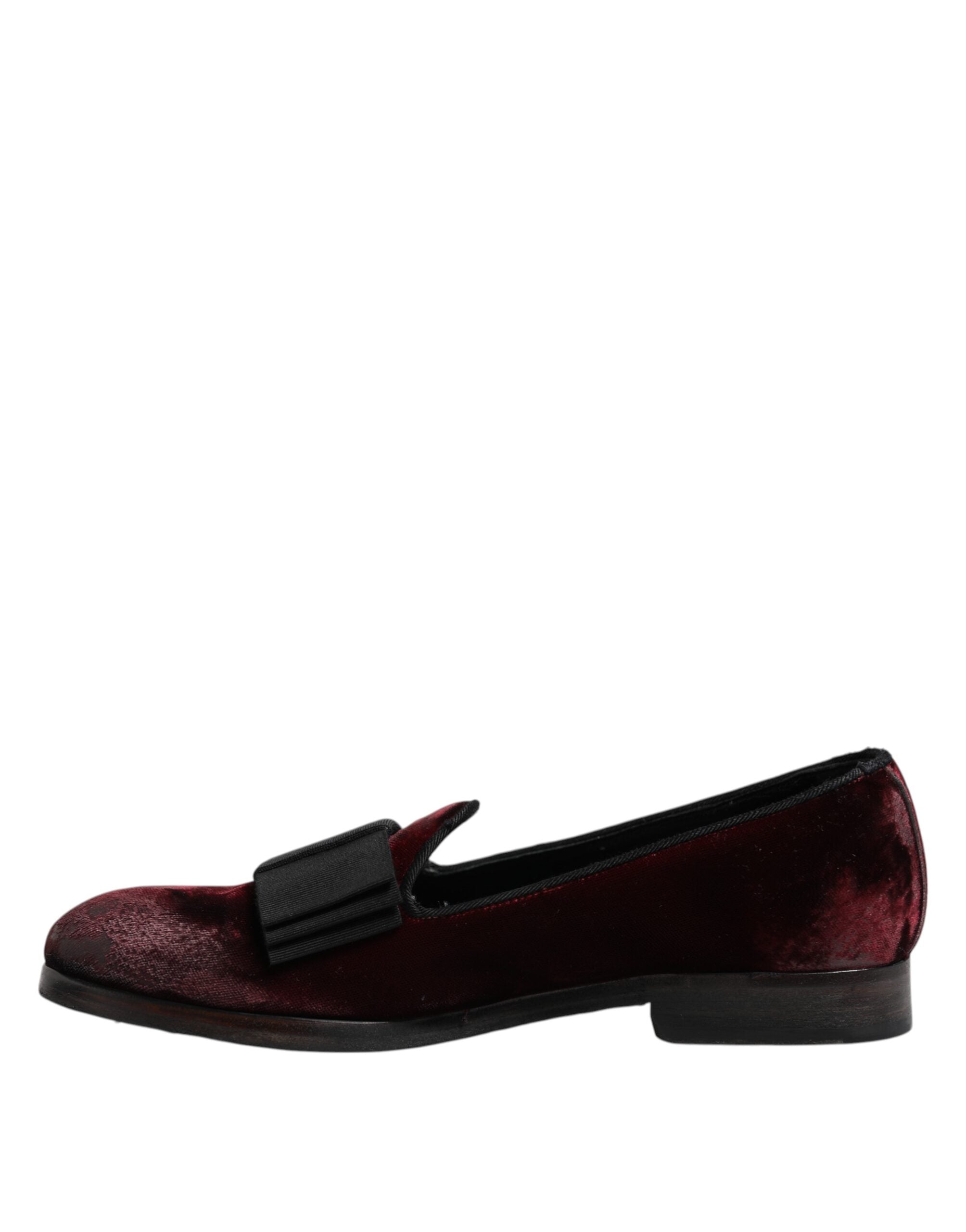 Dolce &amp; Gabbana Røde Velvet Herre Slip On Loafers Pæne Sko
