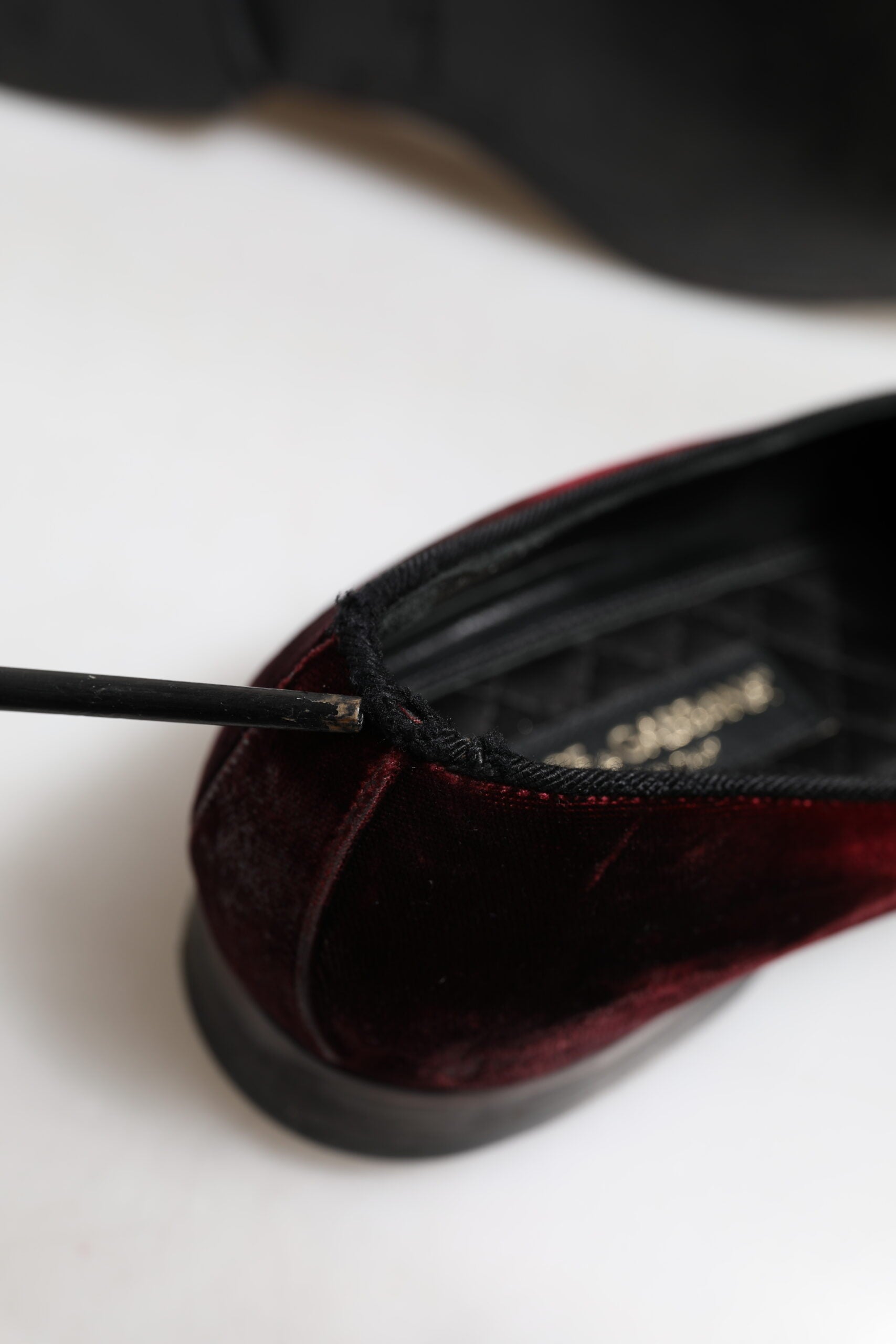 Dolce &amp; Gabbana Røde Velvet Herre Slip On Loafers Pæne Sko