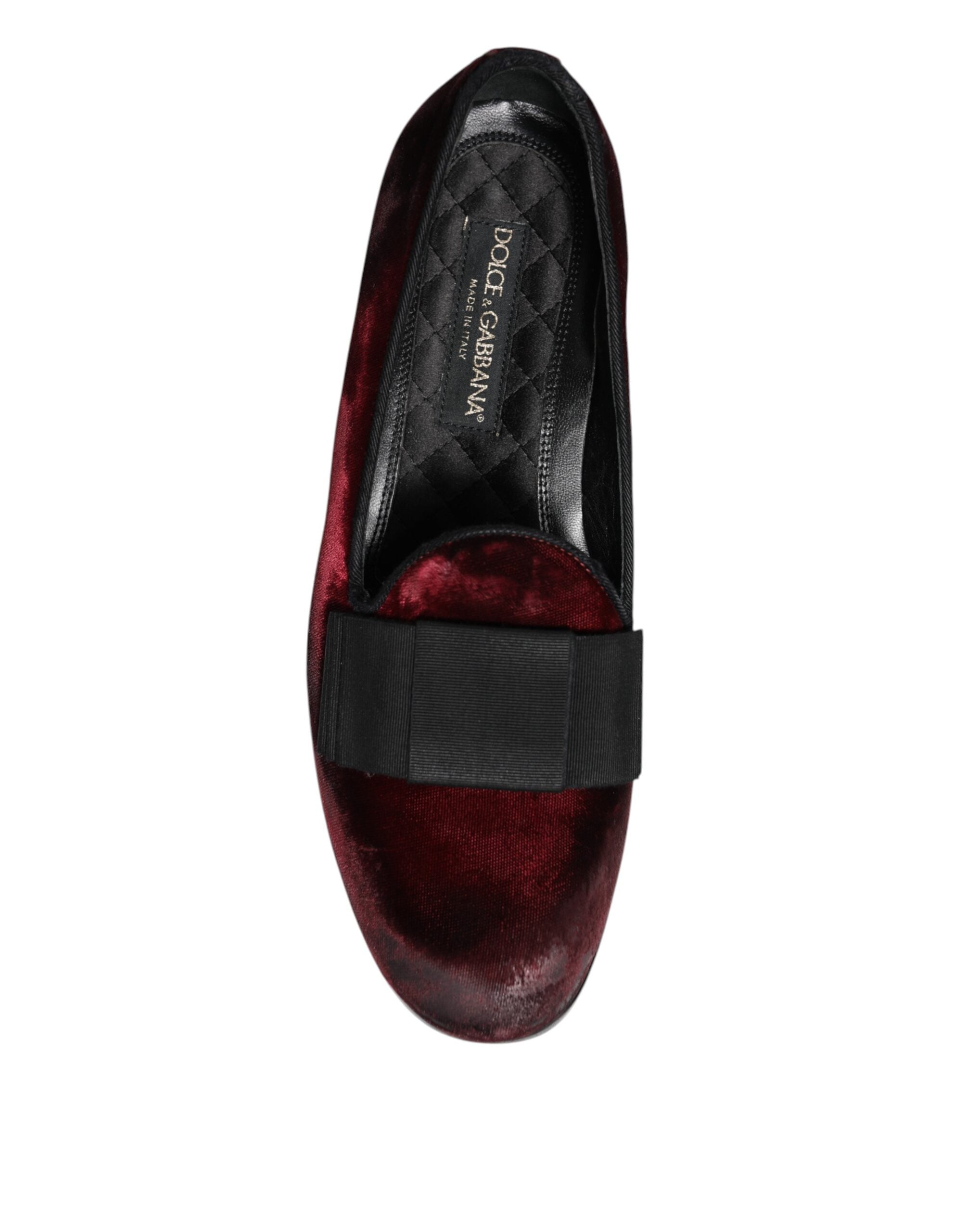 Dolce &amp; Gabbana Røde Velvet Herre Slip On Loafers Pæne Sko