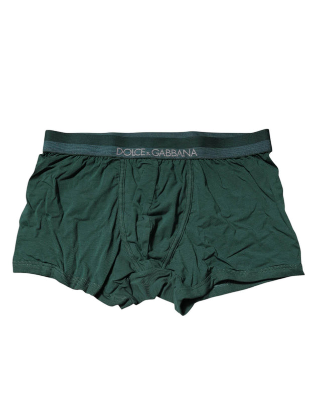 Dolce & Gabbana Green Cotton Regular Men Boxer Brief Underwear - Hilstor