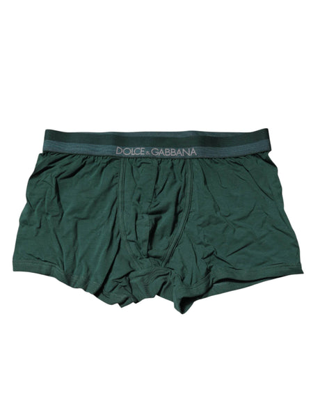 Dolce & Gabbana Green Cotton Regular Men Boxer Brief Underwear - Hilstor