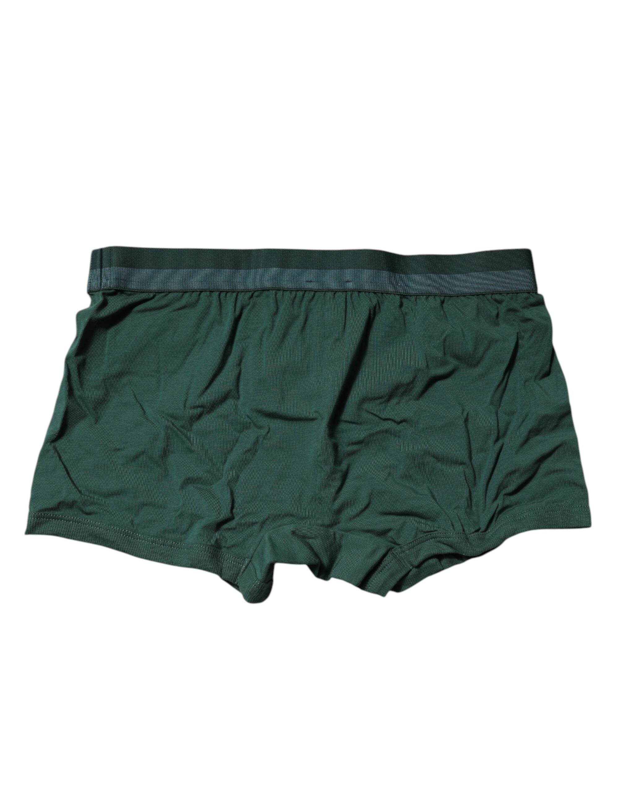 Dolce & Gabbana Green Cotton Regular Men Boxer Brief Underwear - Hilstor