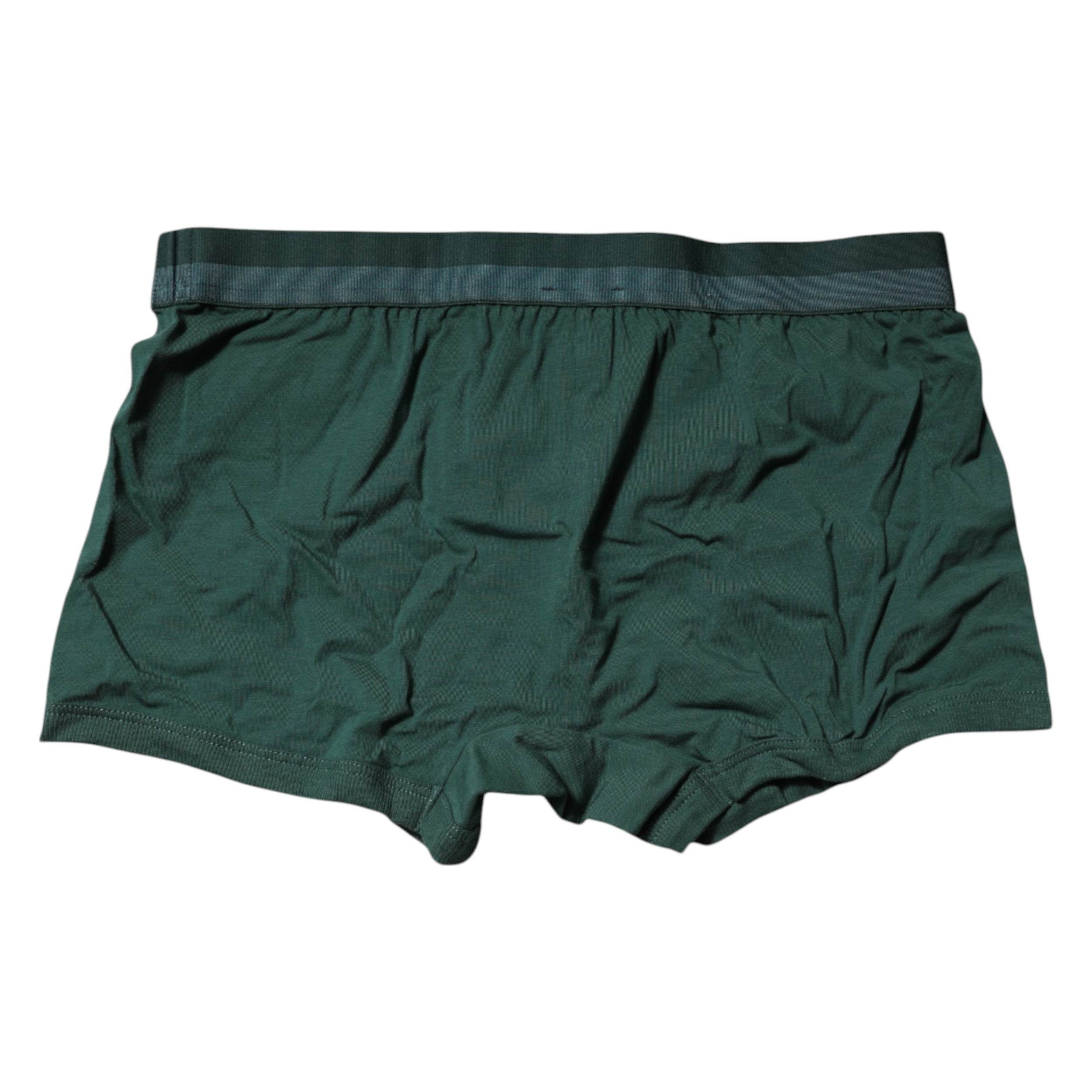 Dolce & Gabbana Green Cotton Regular Men Boxer Brief Underwear - Hilstor