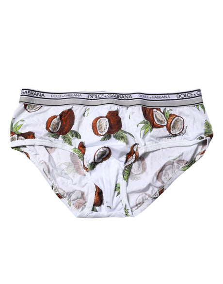 Dolce & Gabbana White Coconut Printed Regular Brief Underwear