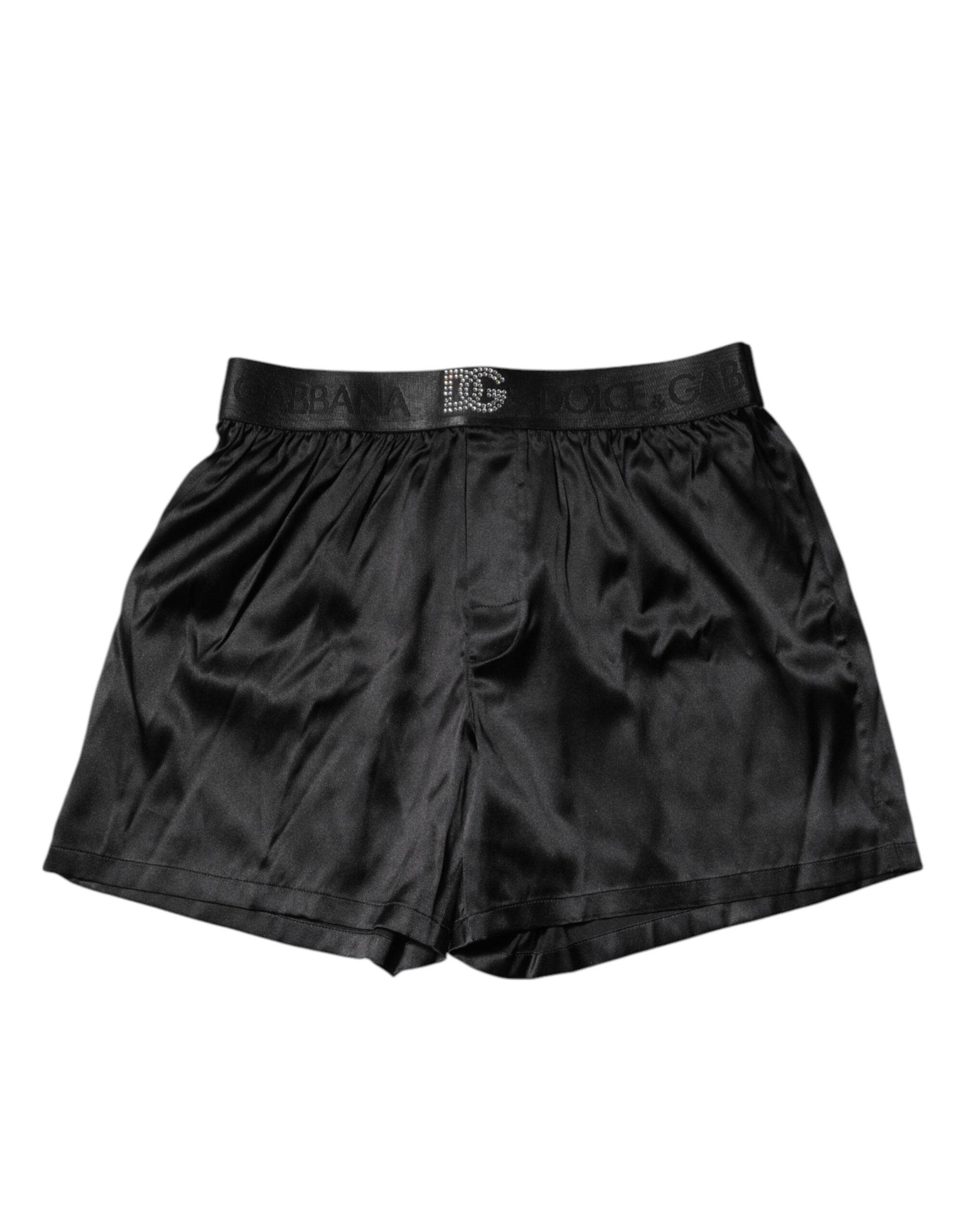 Dolce & Gabbana Black Logo Waist Regular Boxer Shorts Underwear - Hilstor