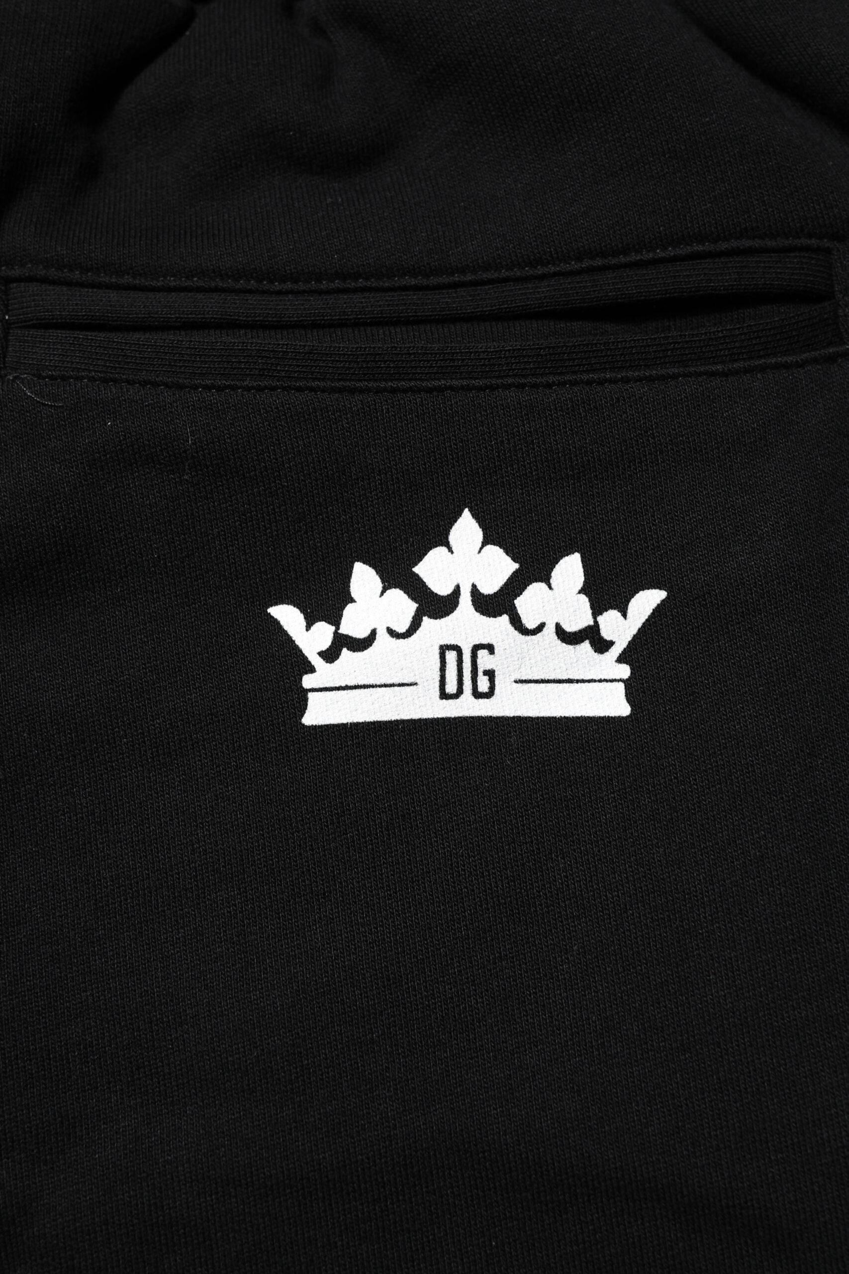 Dolce & Gabbana Black Cotton Crown Jogger Sweatpants Pants - Hilstor
