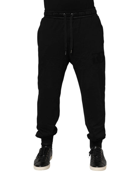 Dolce & Gabbana Black Cotton Drawstring Jogger Pants - Hilstor