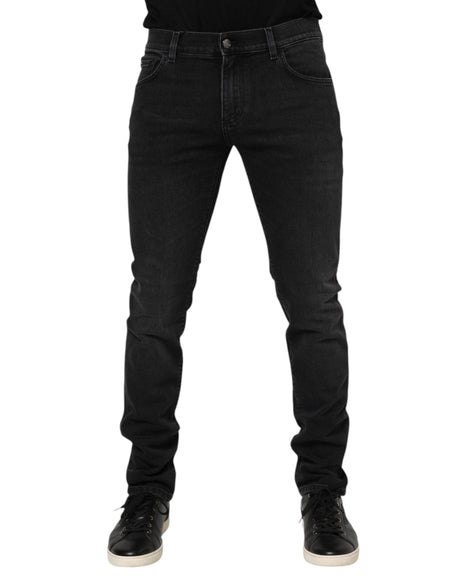 Dolce & Gabbana Black Washed Cotton Skinny Denim Jeans - Hilstor
