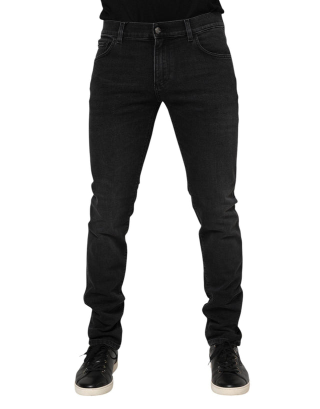 Dolce & Gabbana Black Washed Cotton Skinny Denim Jeans - Hilstor
