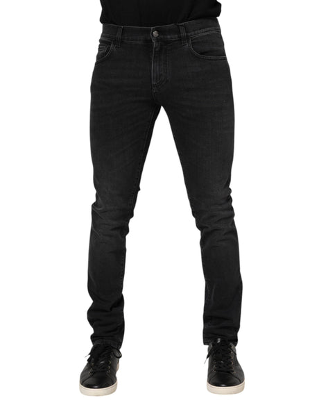 Dolce & Gabbana Black Washed Cotton Skinny Denim Jeans - Hilstor