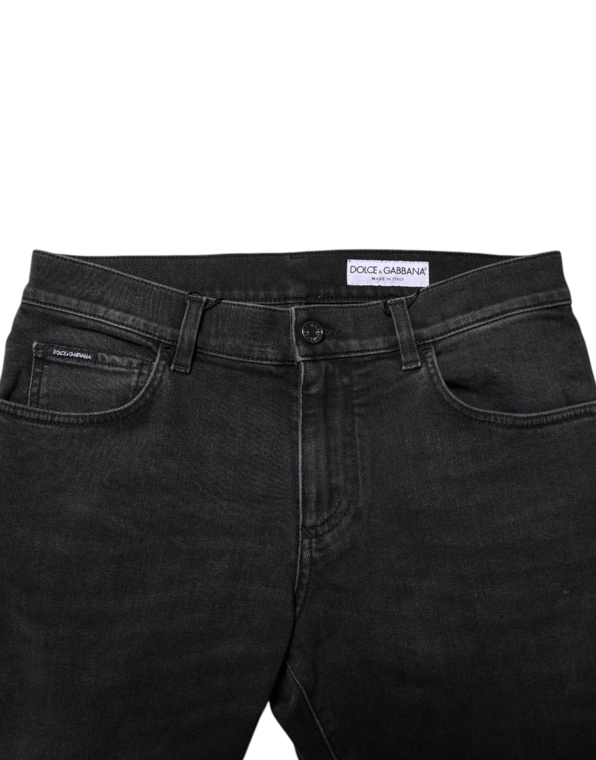Dolce & Gabbana Black Washed Cotton Skinny Denim Jeans - Hilstor