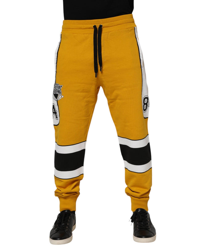 Dolce & Gabbana Yellow Cotton Logo Jogger Sweatpants Pants - Hilstor