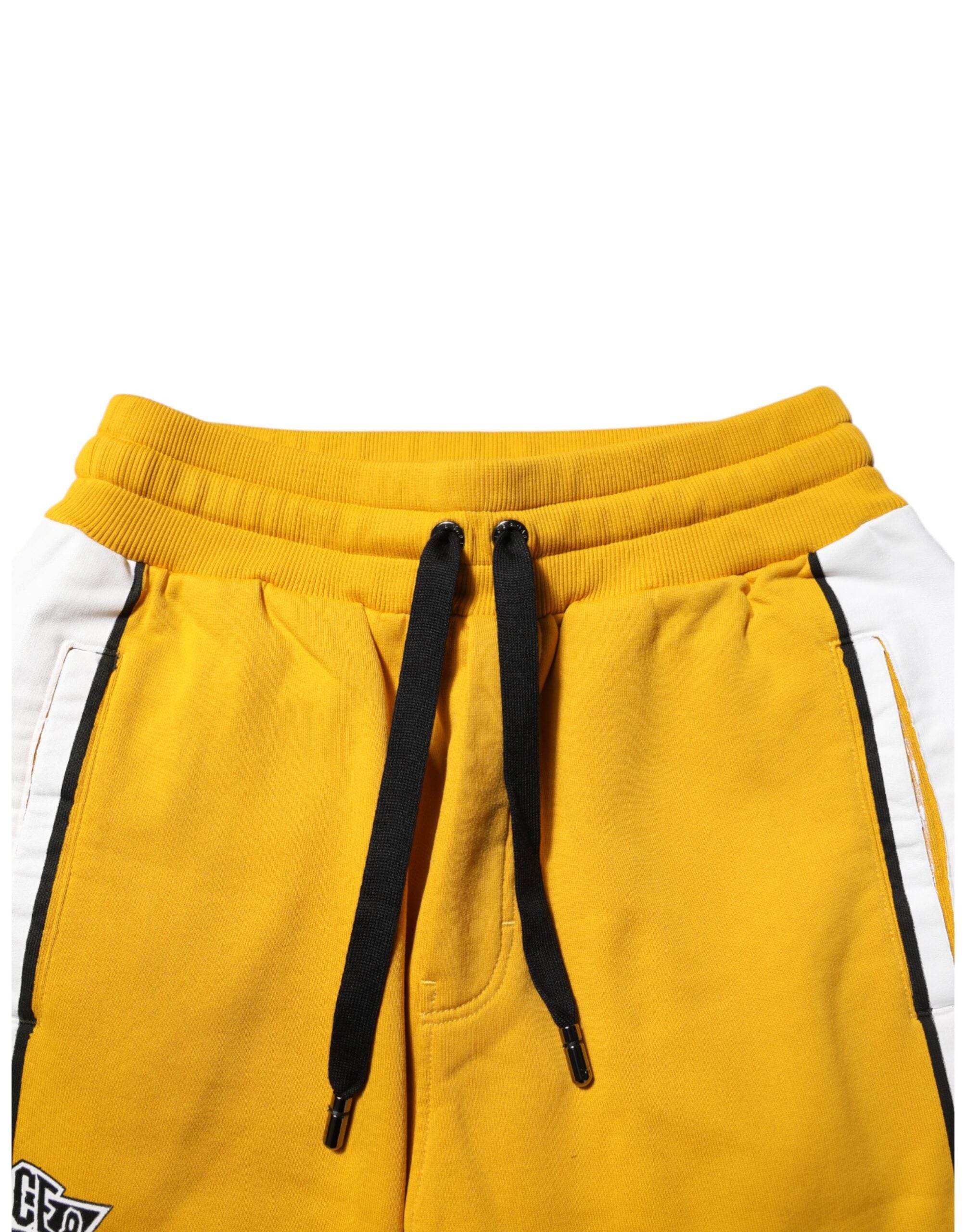 Dolce & Gabbana Yellow Cotton Logo Jogger Sweatpants Pants - Hilstor