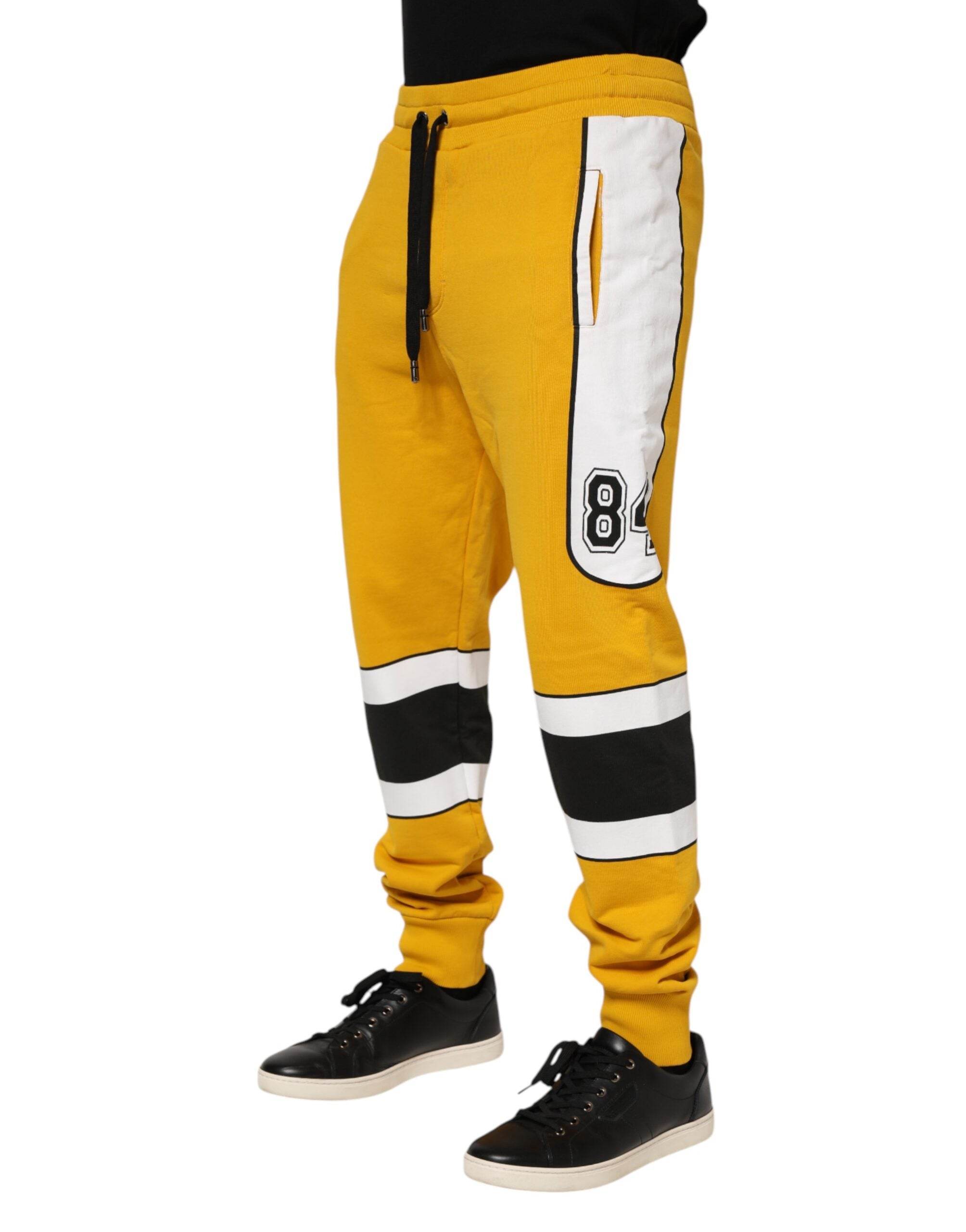 Dolce & Gabbana Yellow Cotton Sweatpants Jogger Pants - Hilstor