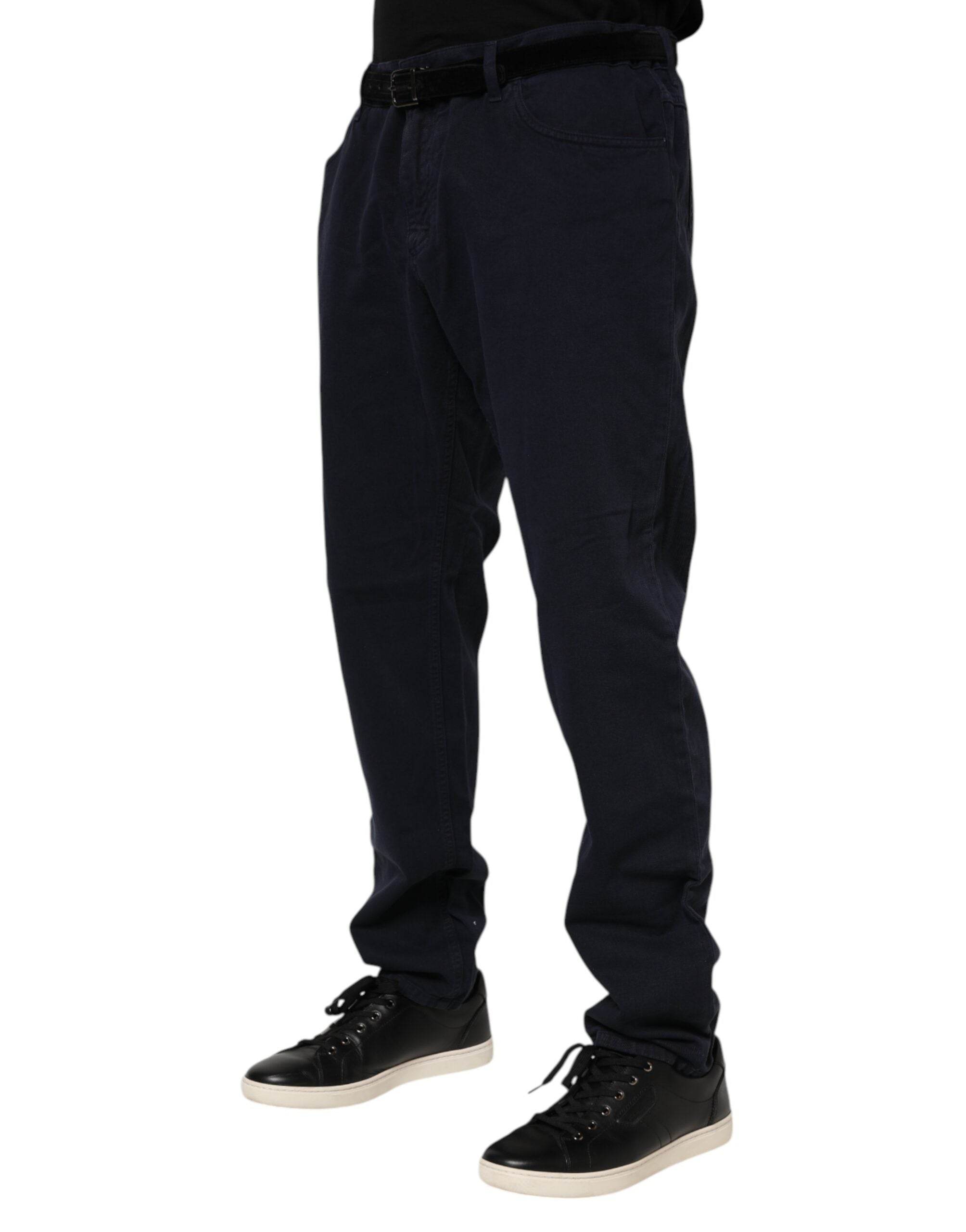 Dolce & Gabbana Black Cotton Tapered Denim Jeans - Hilstor