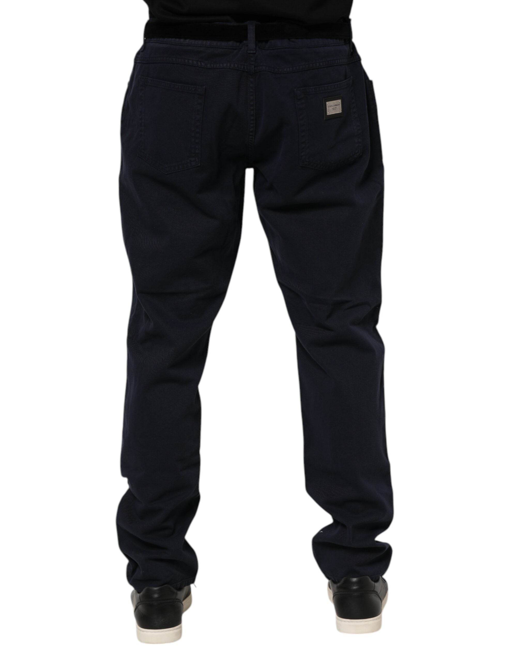 Dolce & Gabbana Black Cotton Tapered Denim Jeans - Hilstor